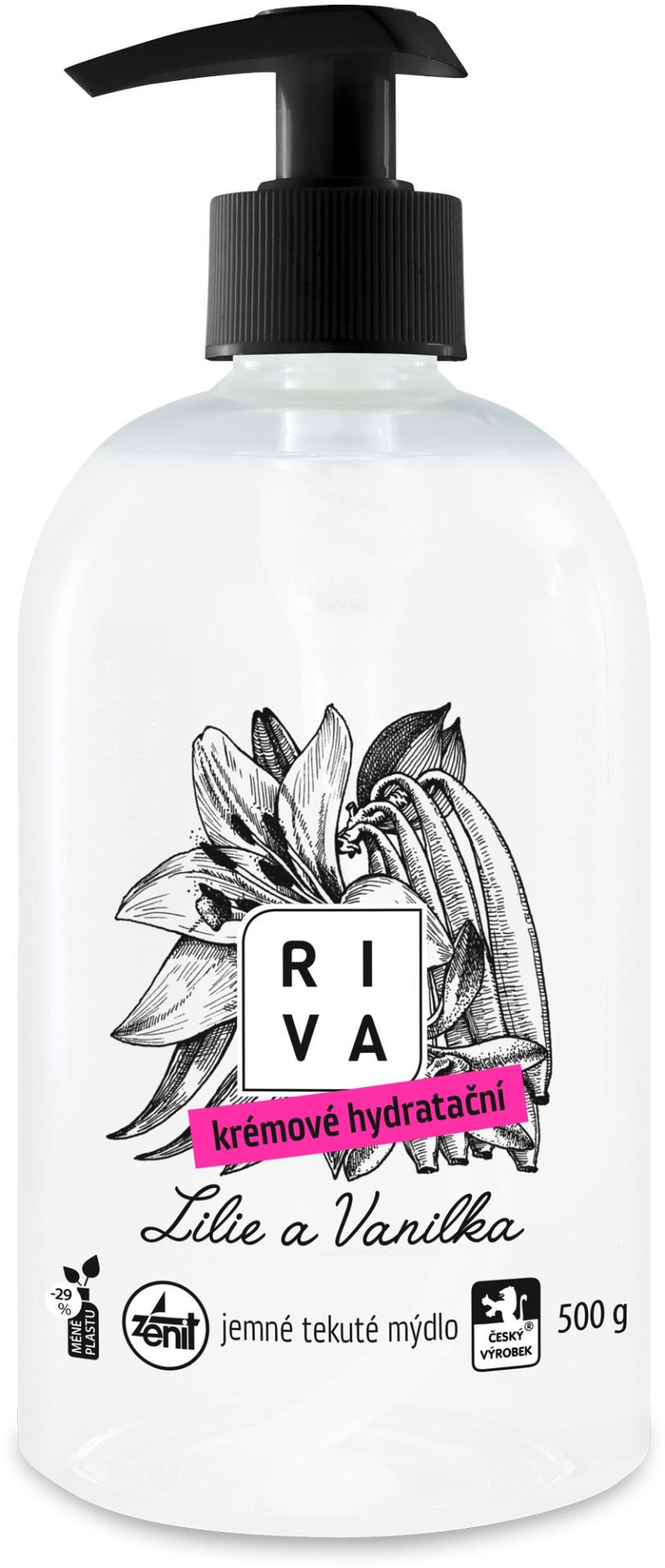 Riva Krémové hydratační mýdlo Riva - lilie, 500 g