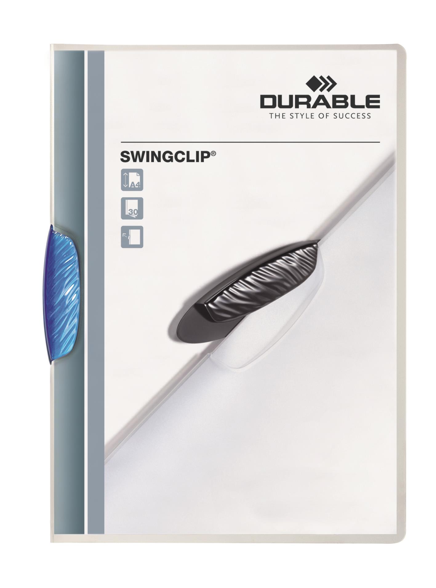 Durable Desky s klipem SWINGCLIP COLOR TRANSPARENT, tmavé modré