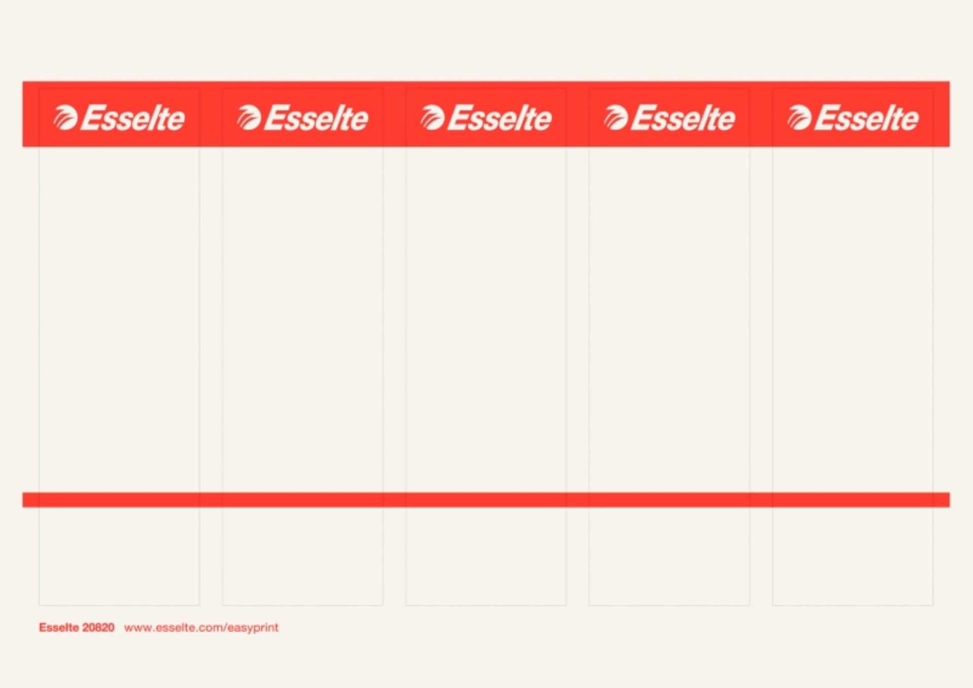 Potisknutelné zasouvací etikety pro pákové pořadače Esselte 7,5 cm, 50 ks