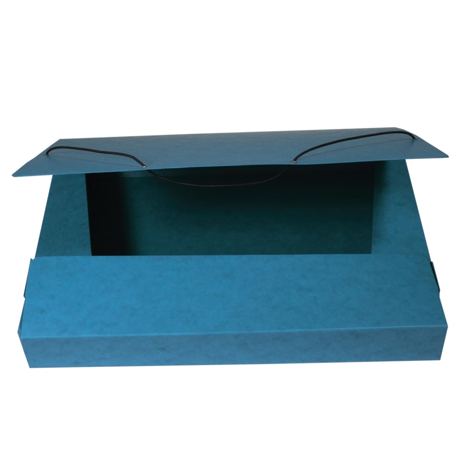 HIT Office Box prešpánový na spisy s gumičkou A4, modrý