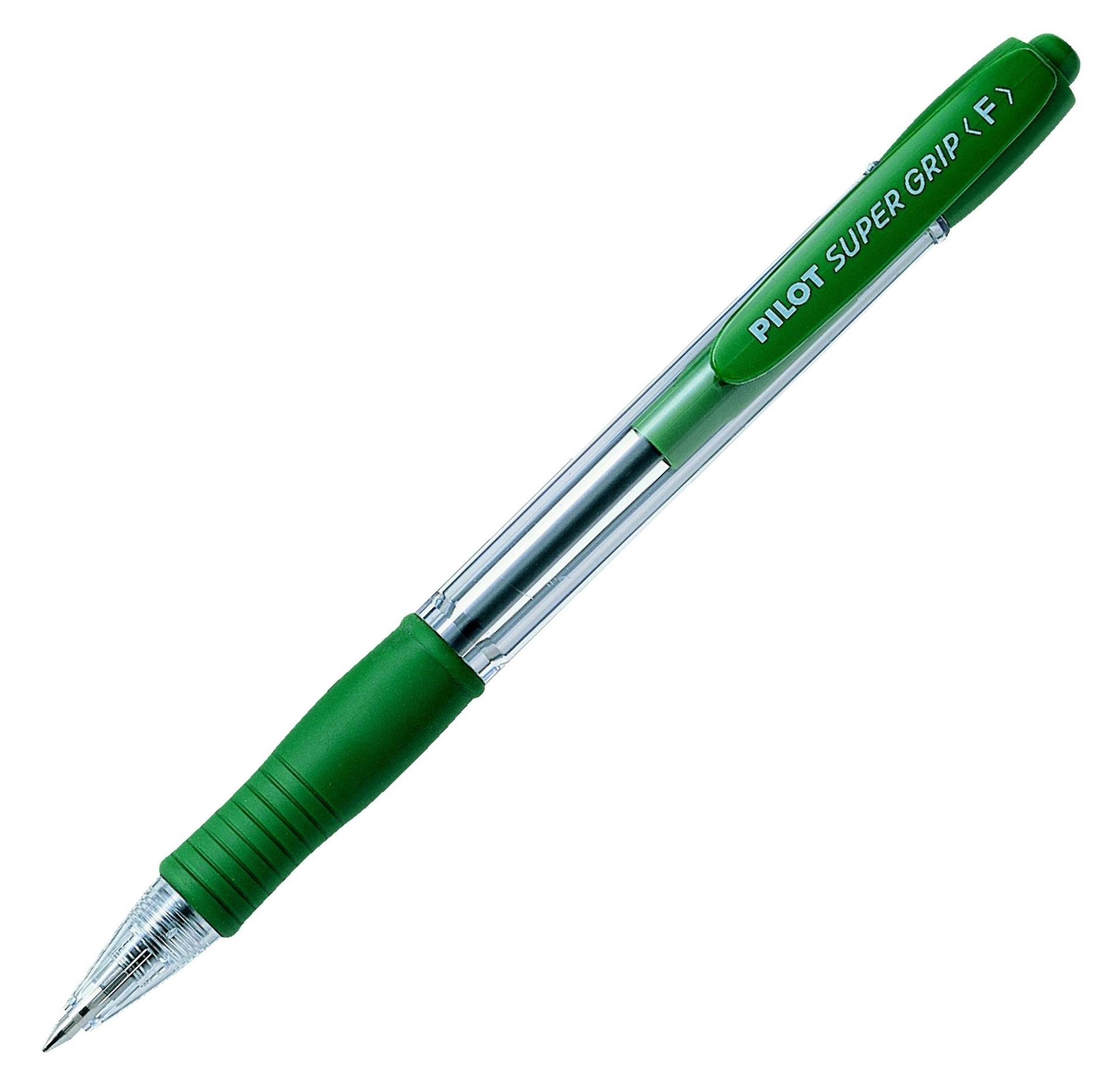 Kuličkové pero Pilot Super Grip - zelená náplň, 0,22 mm