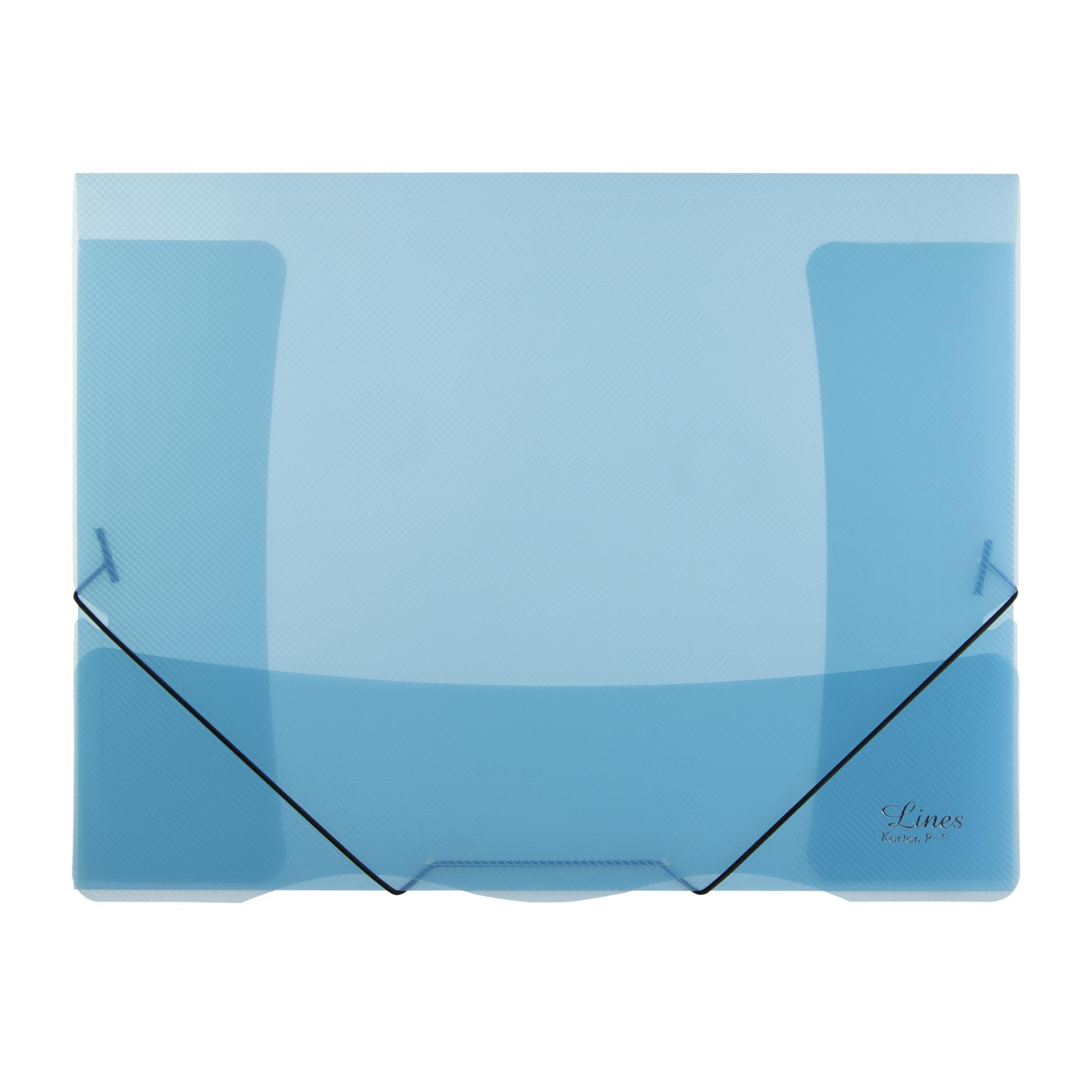 Karton P+P Desky s chlopněmi a gumičkou A4, modré, 5 ks