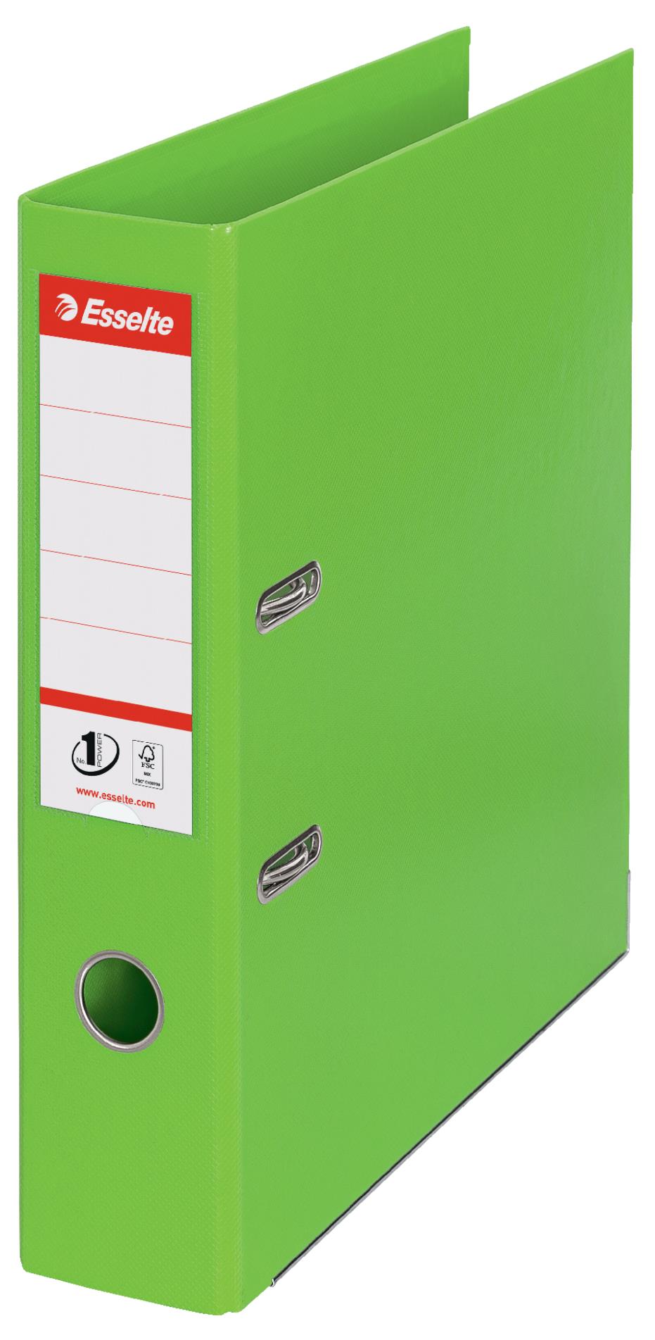 Plastový pákový pořadač Esselte VIVIDA - A4, s kapsou, hřbet 7,5 cm, zelený