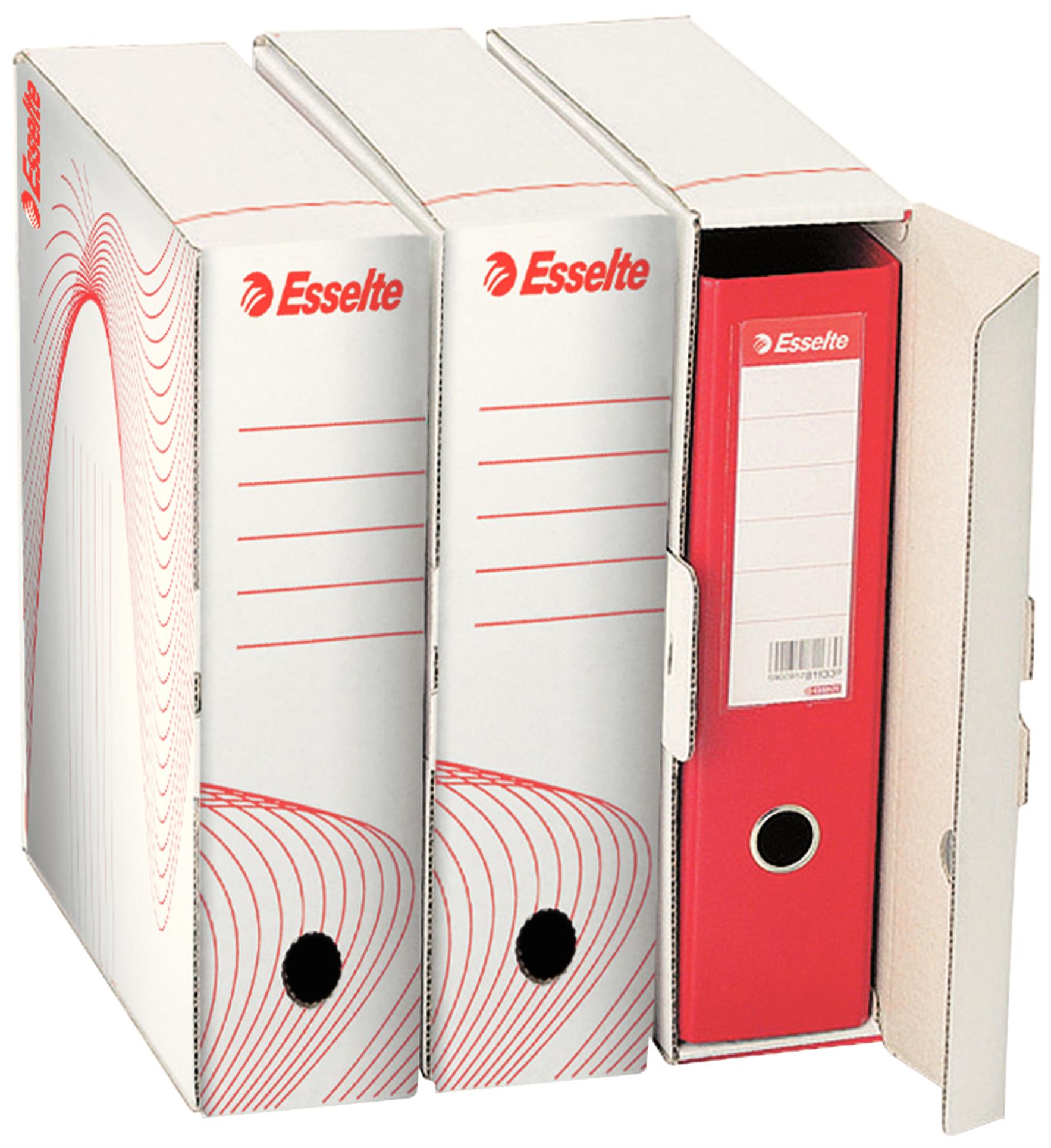 Archivační krabice na pořadače Esselte - 9,7 x 35,5 x 30,0 cm, bílá
