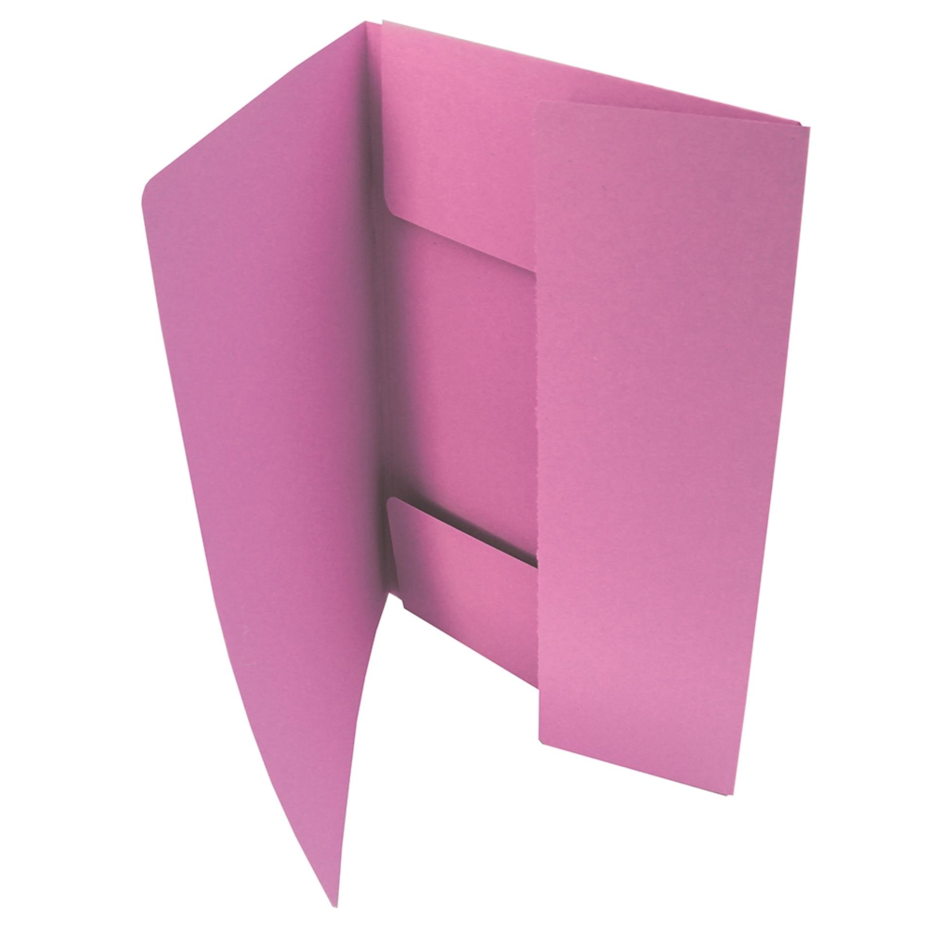 Papírové desky s chlopněmi HIT Office - A4, růžové, 50 ks