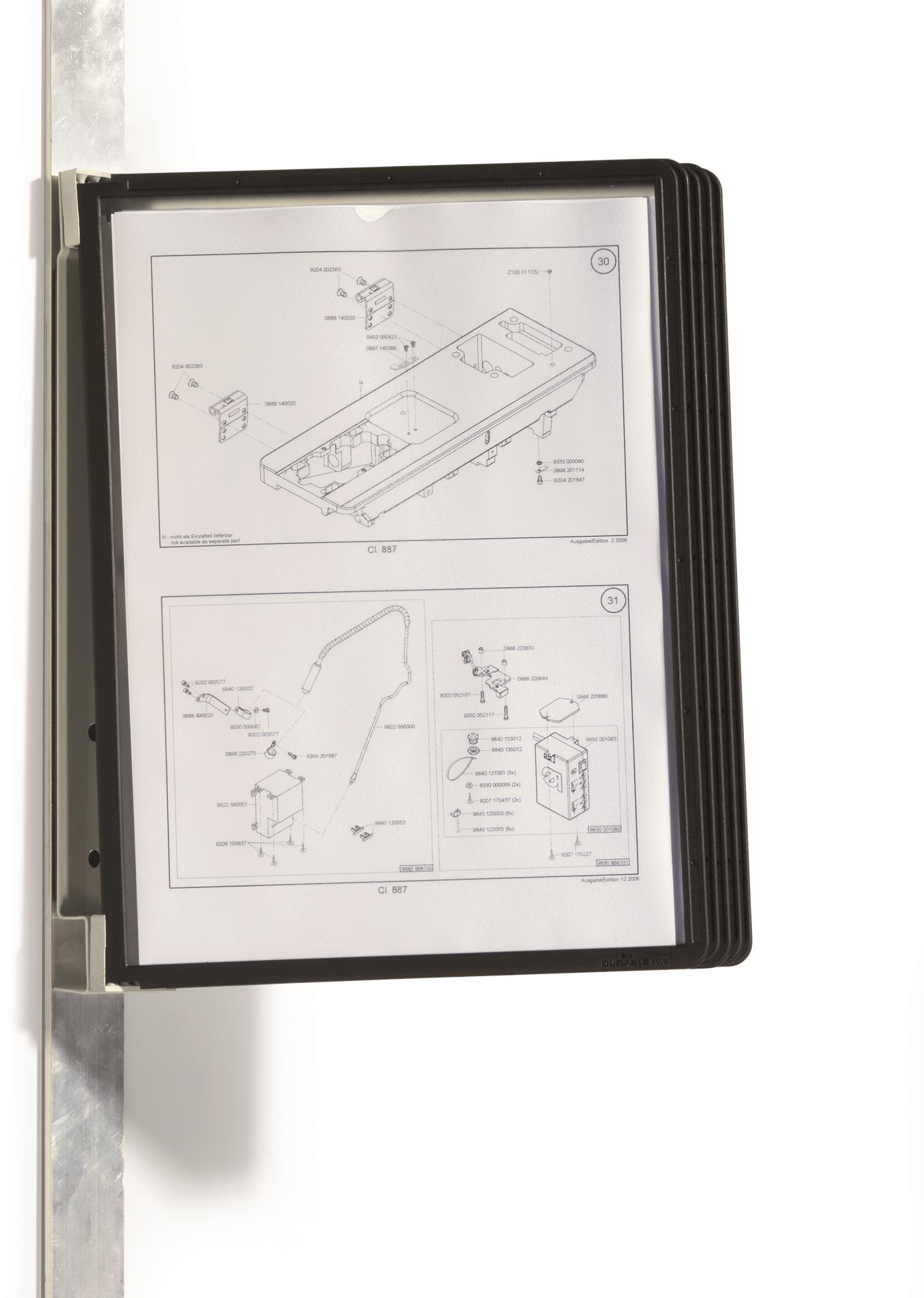 Durable Magnetický držák VARIO WALL 5 + 5 kapes, černý