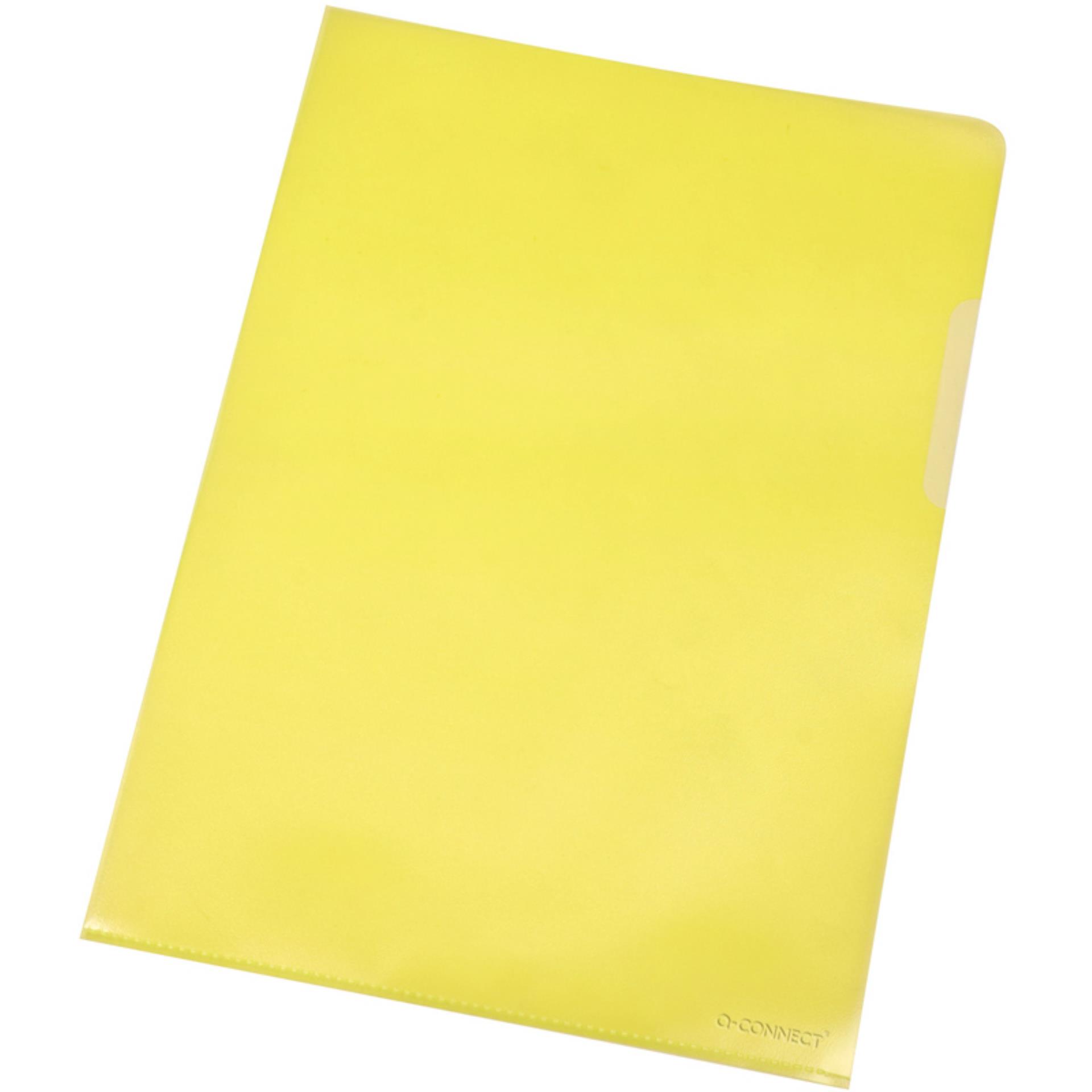 Obaly na doklady L, Q-Connect, A4, žluté, 100 ks