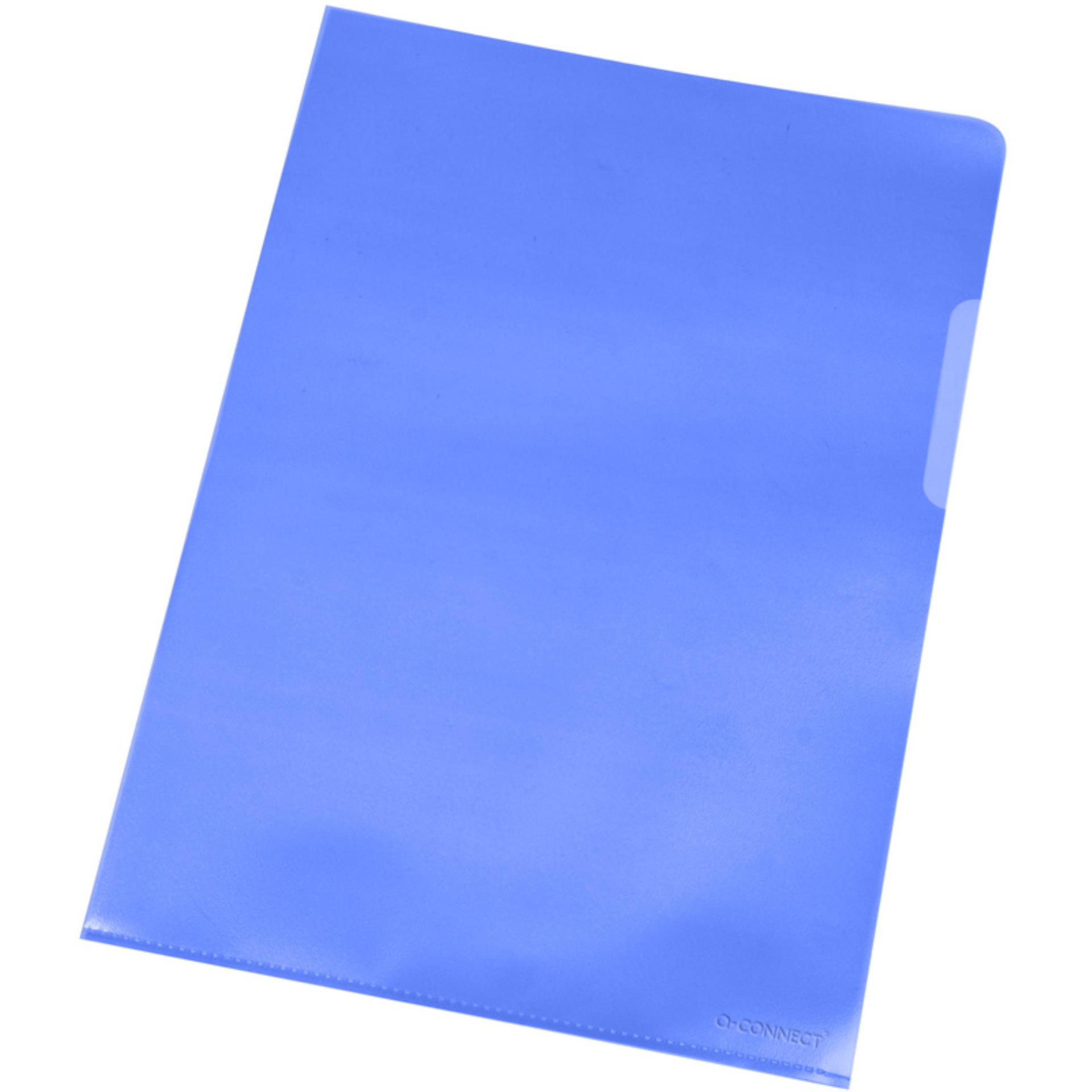 Obaly na doklady L, Q-Connect, A4, modré, 100 ks