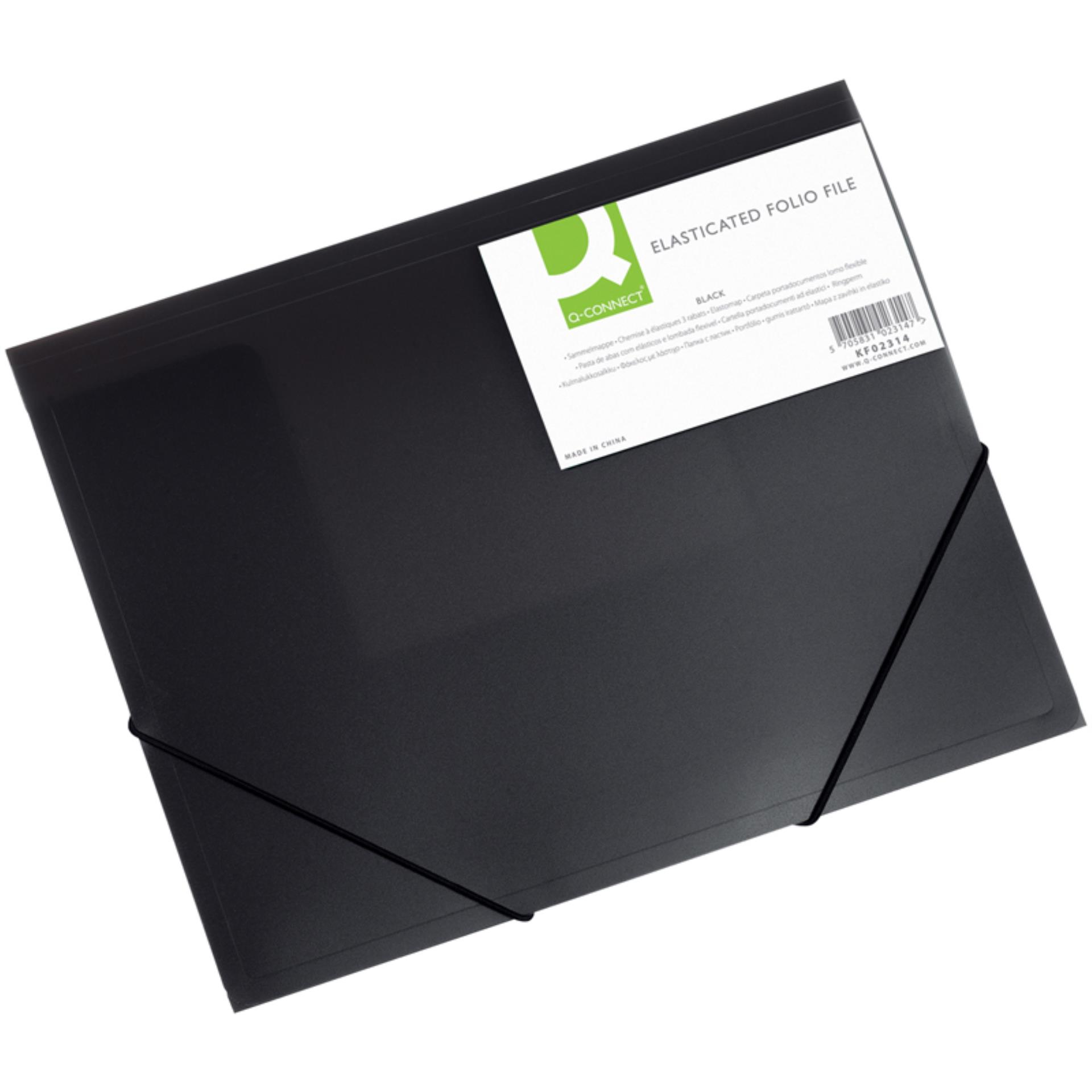 Q-CONNECT Box na spisy Q-C A4 s gumič., transp. černá 3 cm