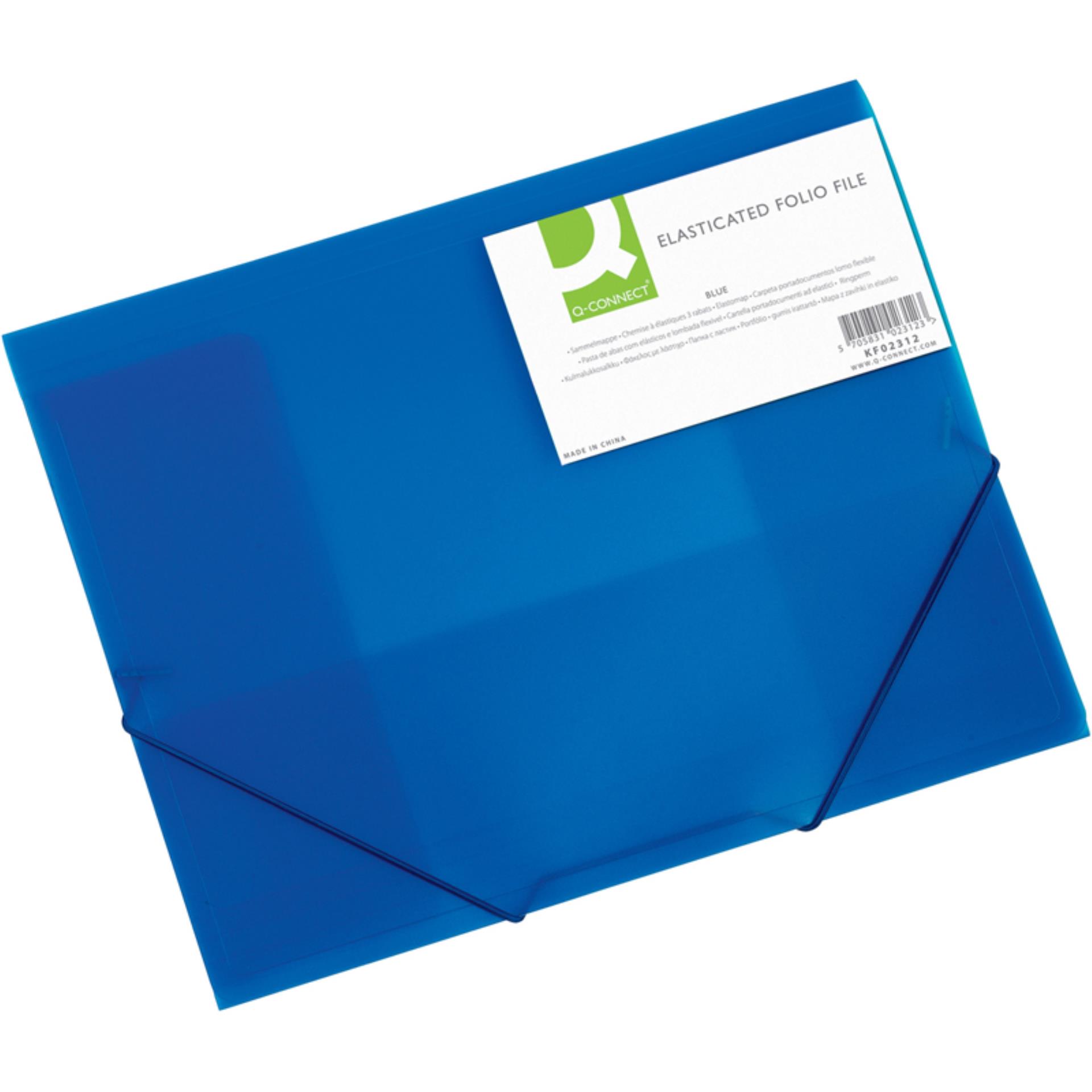 Q-CONNECT Box na spisy Q-C A4 s gumič., transp. modrá 3 cm