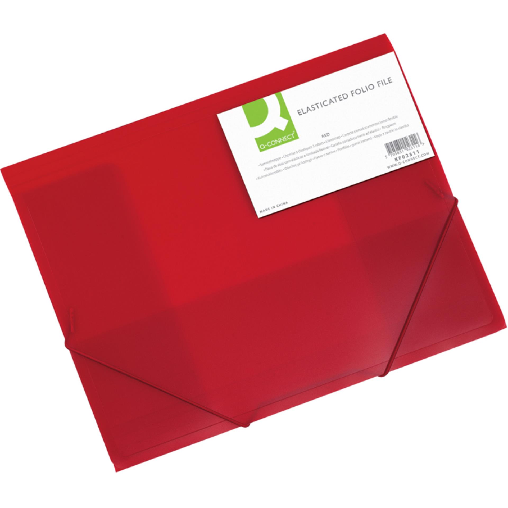 Q-CONNECT Box na spisy Q-C A4 s gumič, transp. červená 3 cm