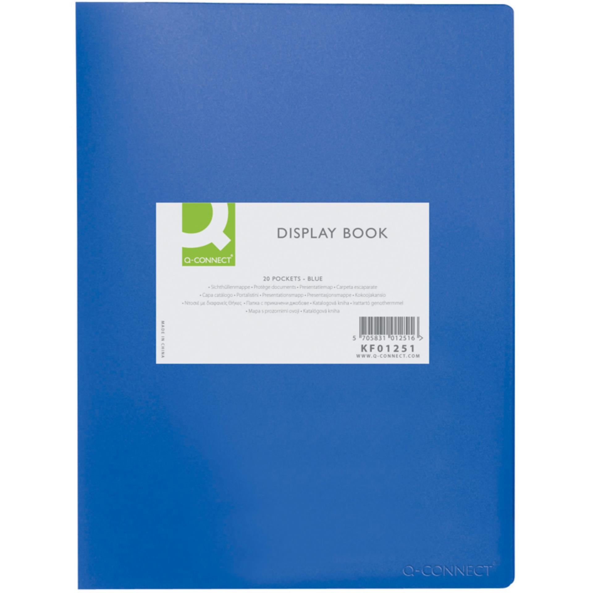 Katalogová kniha Q-Connect A4, 20 kapes, modrá