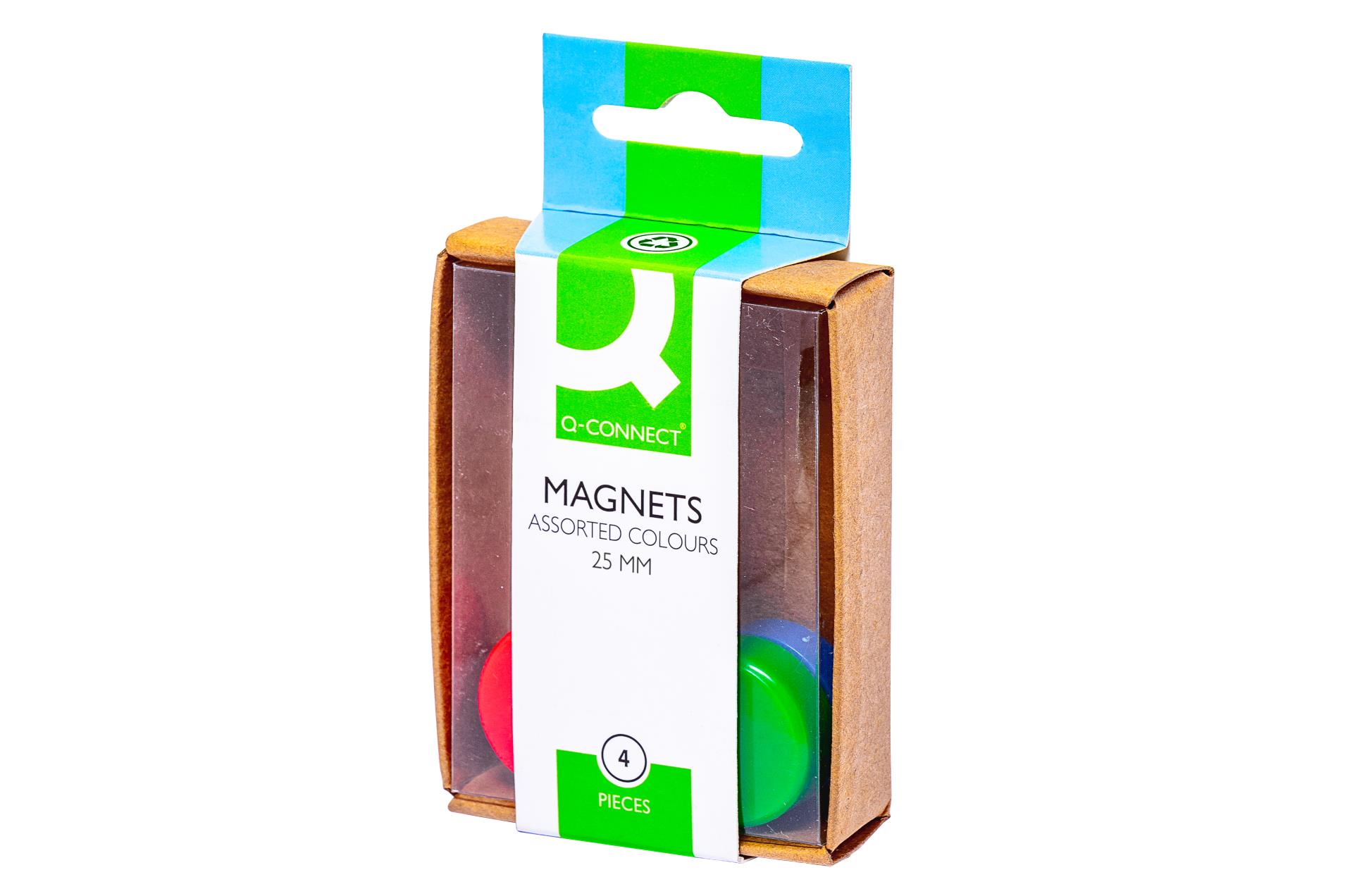 Sada magnetů Q-Connect průměr 32 mm,mix barev, 4ks