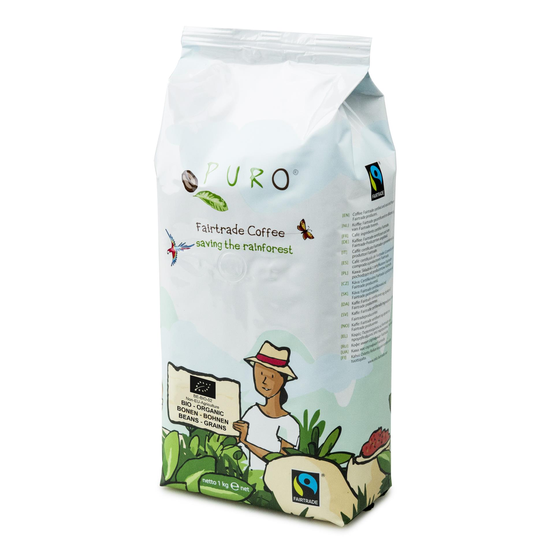 Zrnková káva Fairtrade Puro Bio , 1 kg