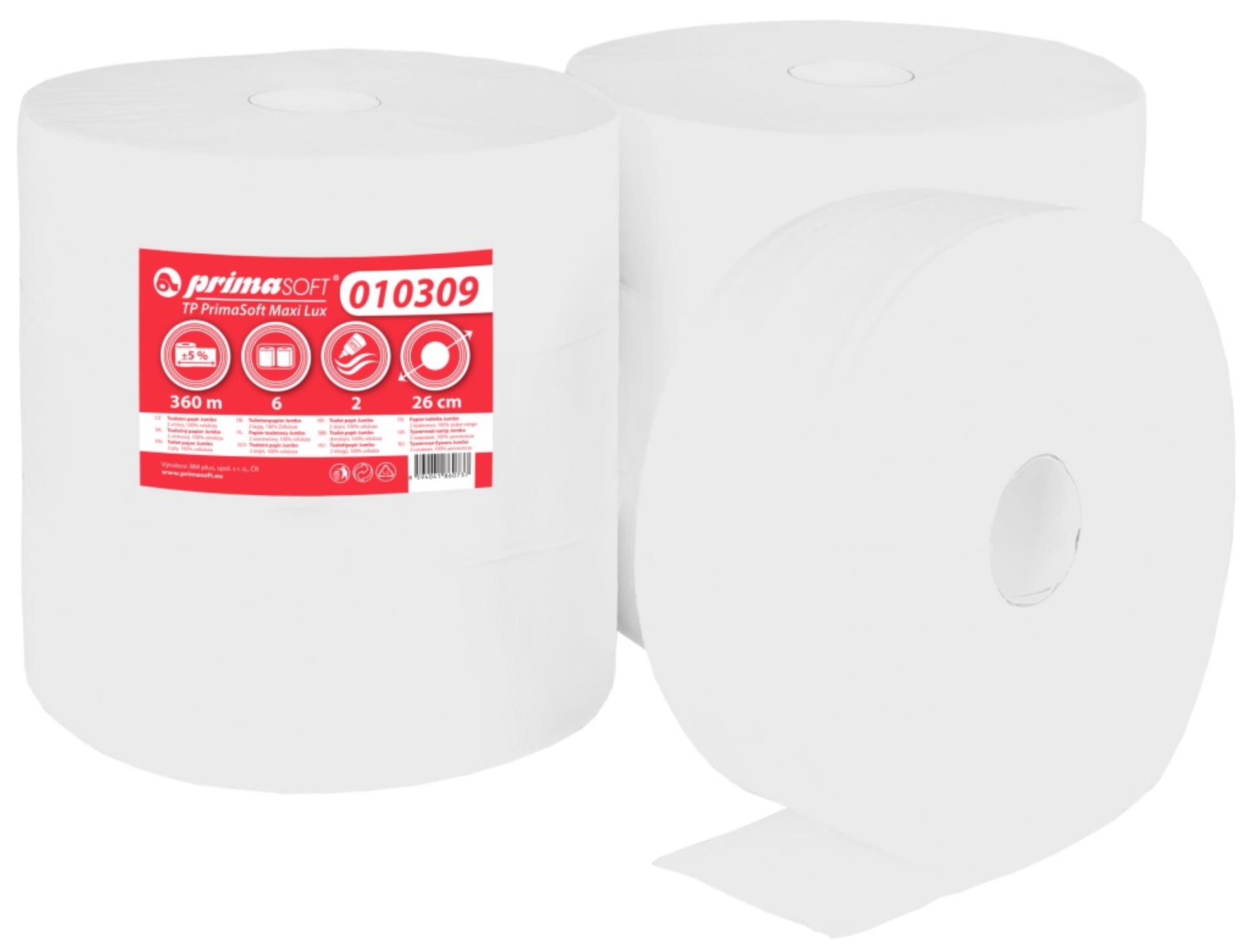 Primasoft Toaletní papír Prima Soft Jumbo - 2 vrstvý, 6 rolí