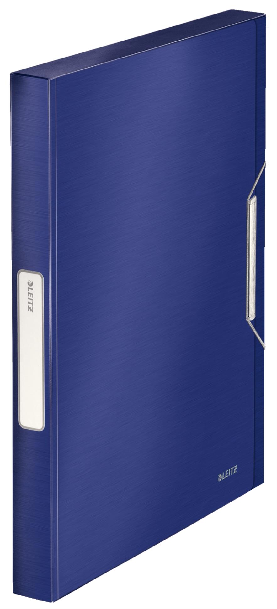 Box na dokumenty s gumičkou LEITZ STYLE - A4, titanově modrý