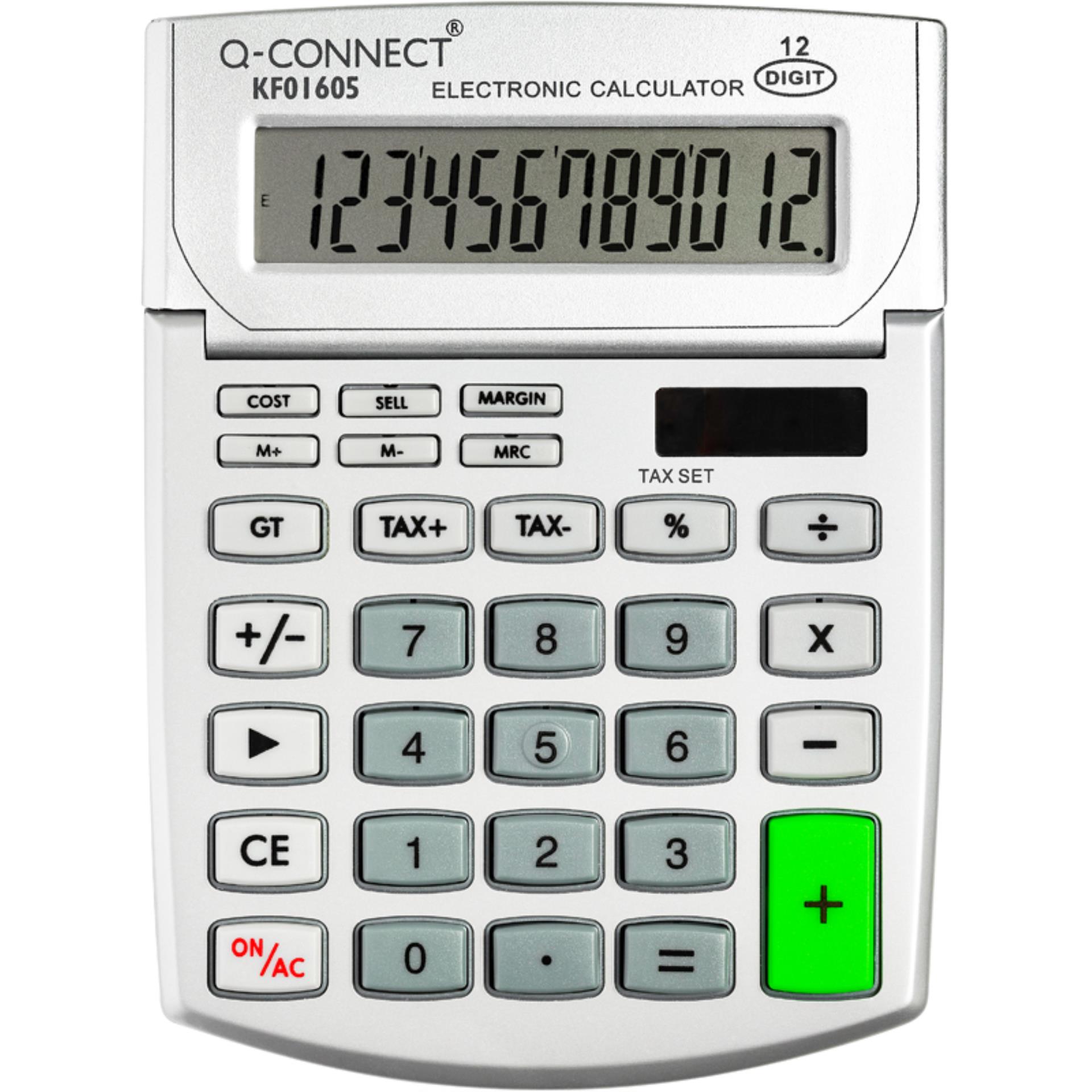 Solární kalkulačka Q-Connect, 12-místný displej