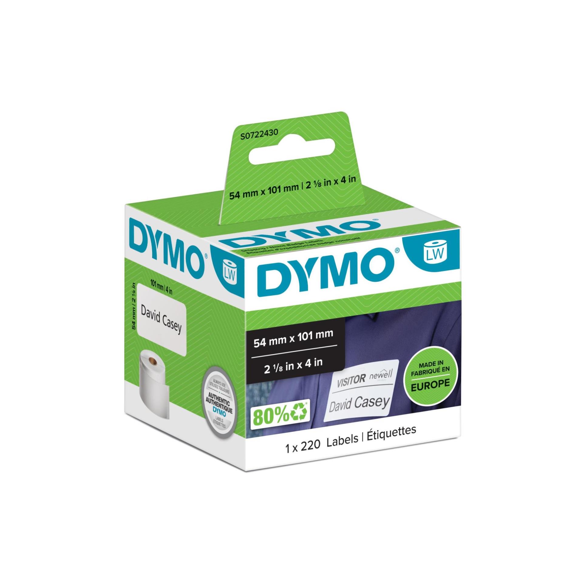 Štítky pro LabelWriter Dymo - 101 x 54 mm, bílé, 220 ks