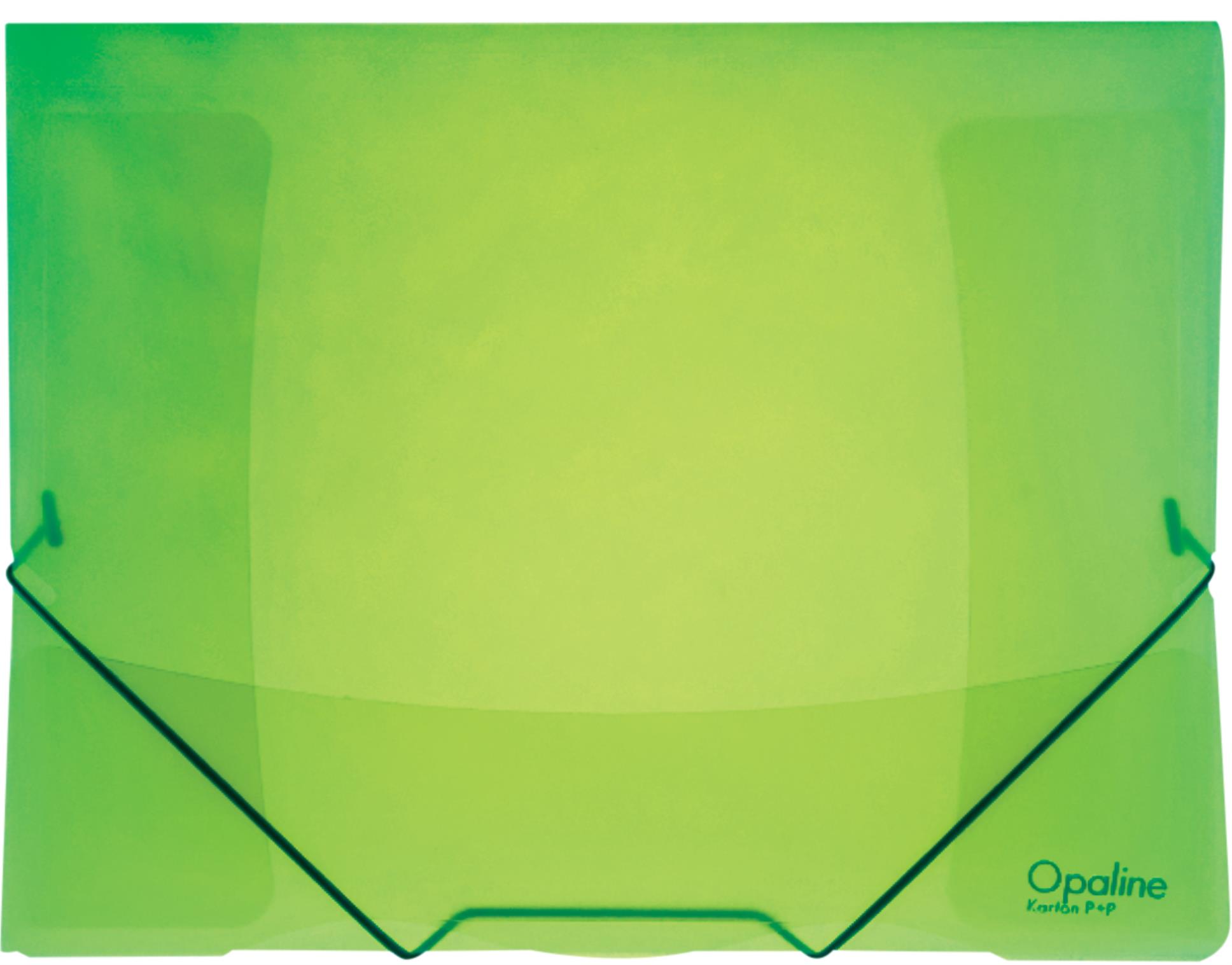 Karton P+P Desky Opaline s chlopněmi a gumičkou A4, zelené