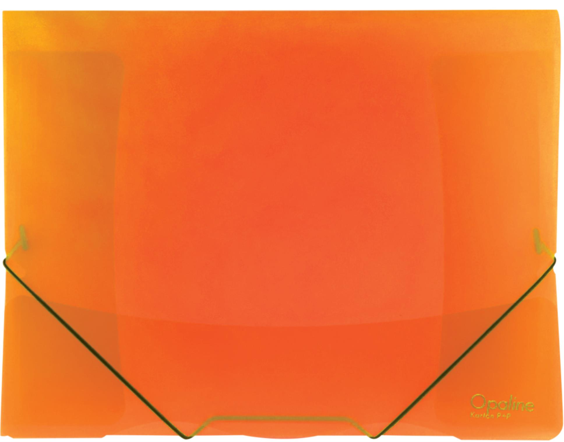 Karton P+P Desky Opaline s chlopněmi a gumičkou A4, oranžové