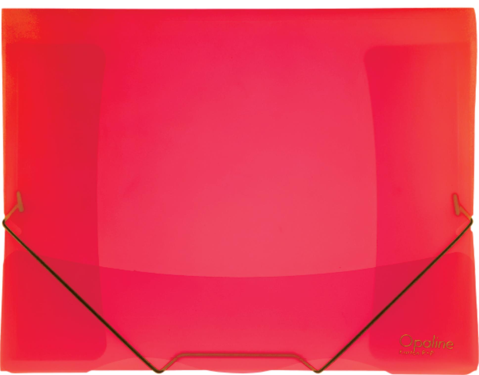 Karton P+P Desky Opaline s chlopněmi a gumičkou A4, červené