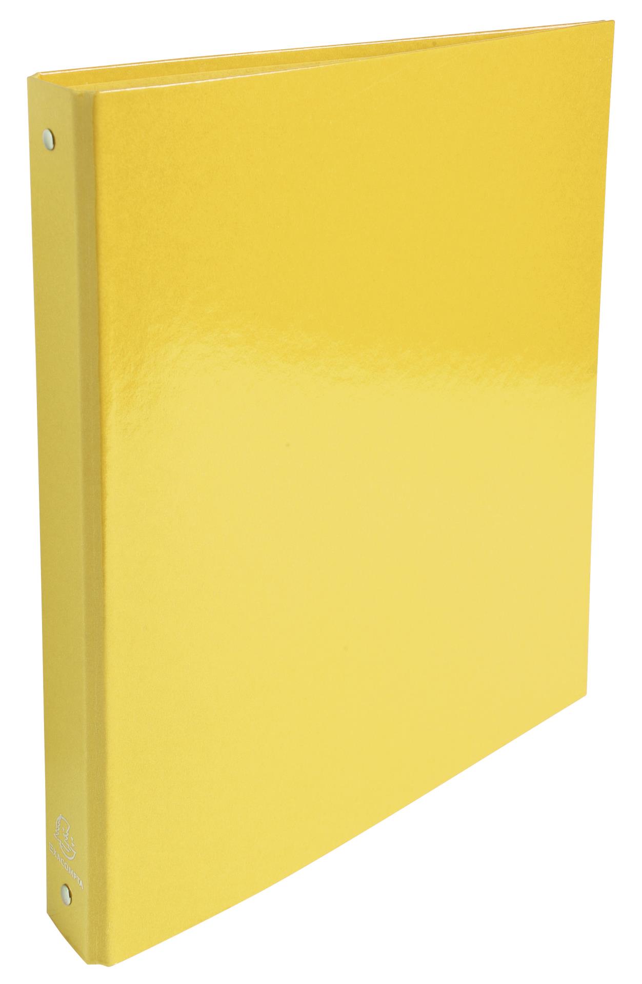 Čtyřkroužkový pořadač Exacompta Iderama - A4, laminovaný karton, hřbet 4,0 cm, žlutý