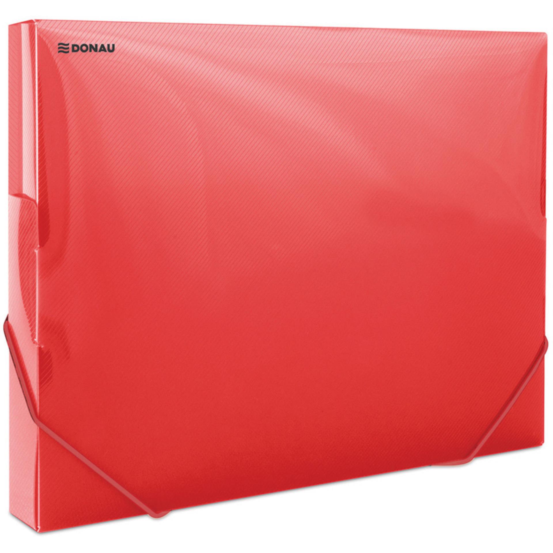 Box na spisy Donau- A4, plastový, transparentně červený