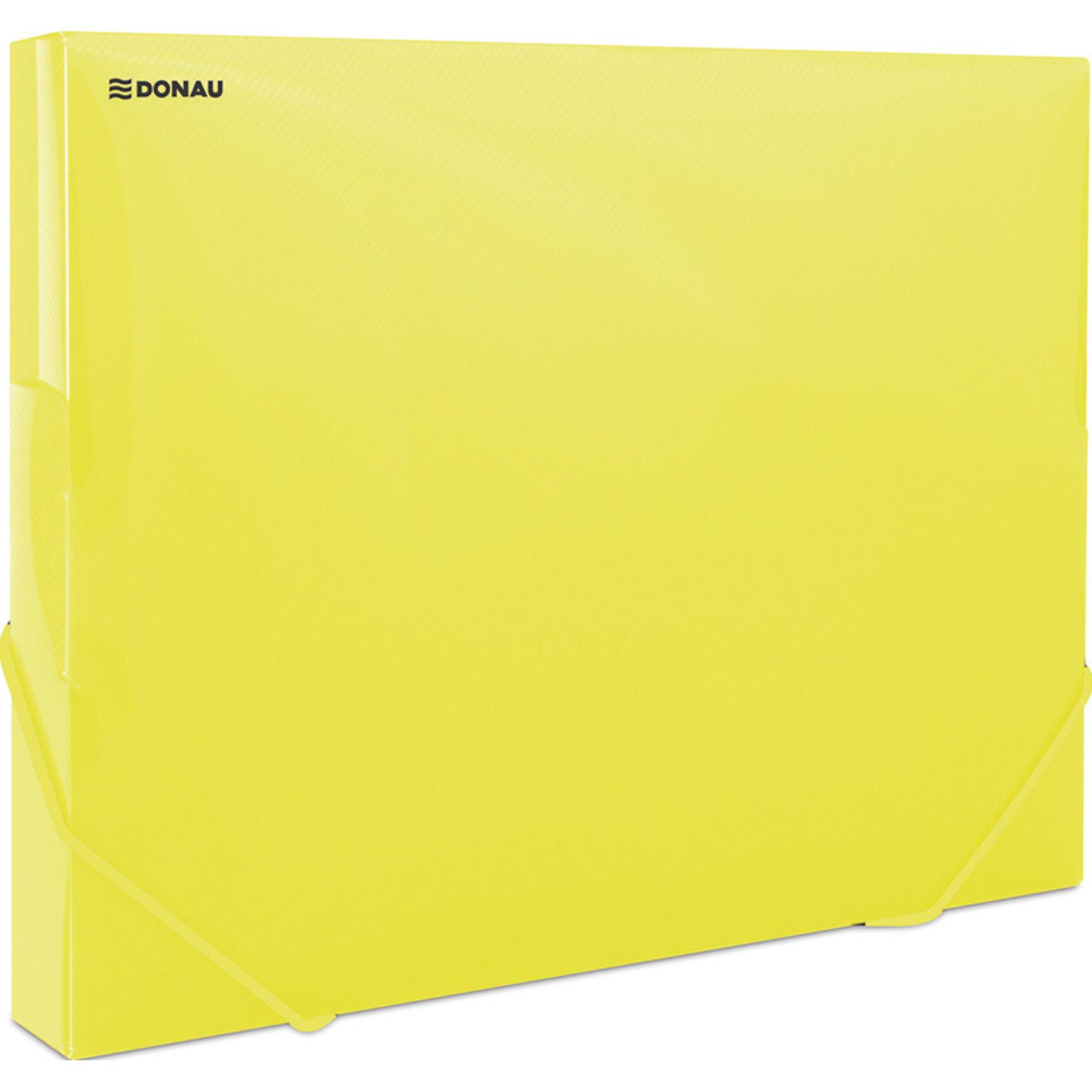 Box na spisy Donau- A4, plastový, transparentně žlutý
