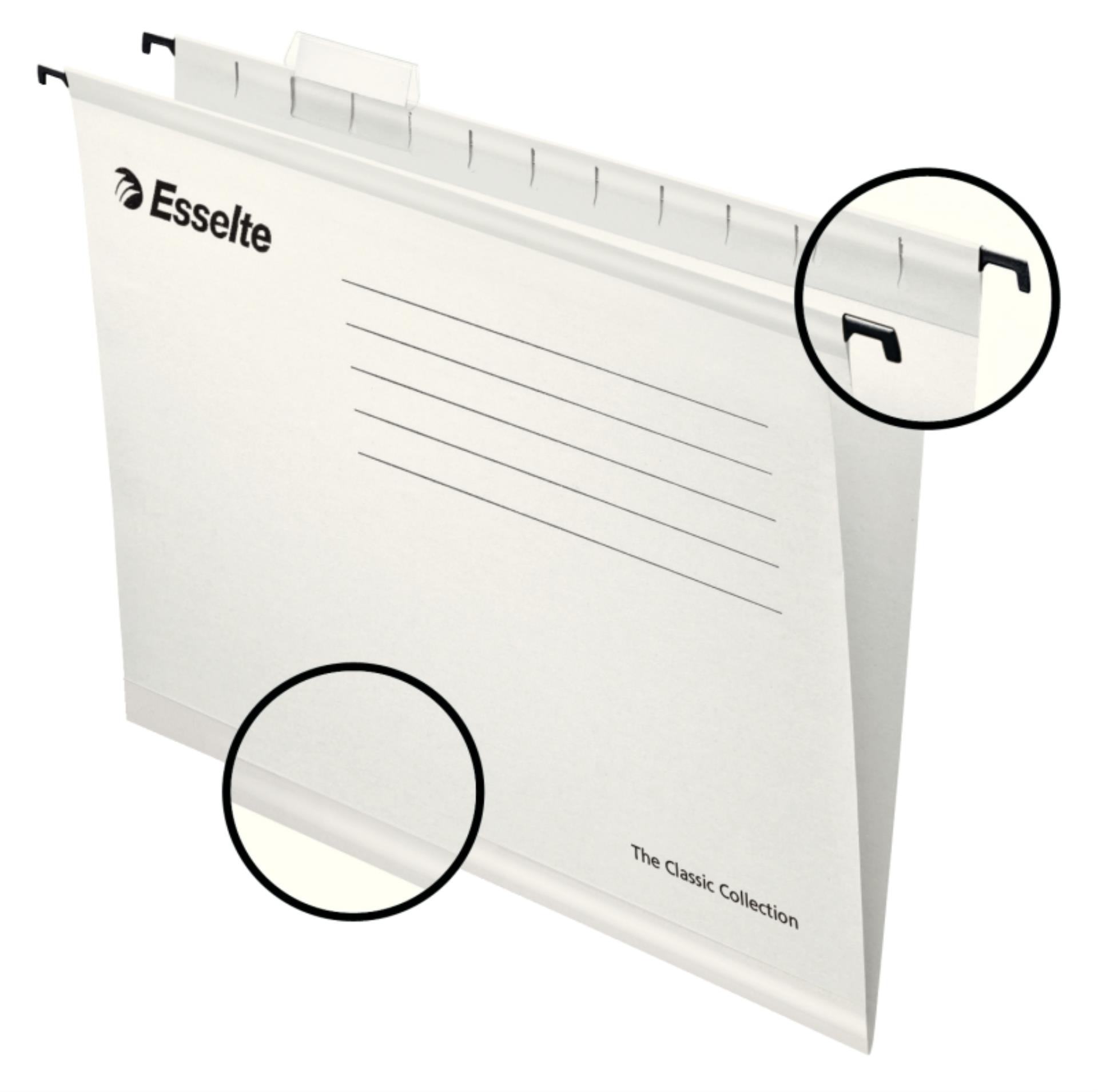 Esselte Papírové závěsné desky Pendaflex Standard, bílé, 25 ks