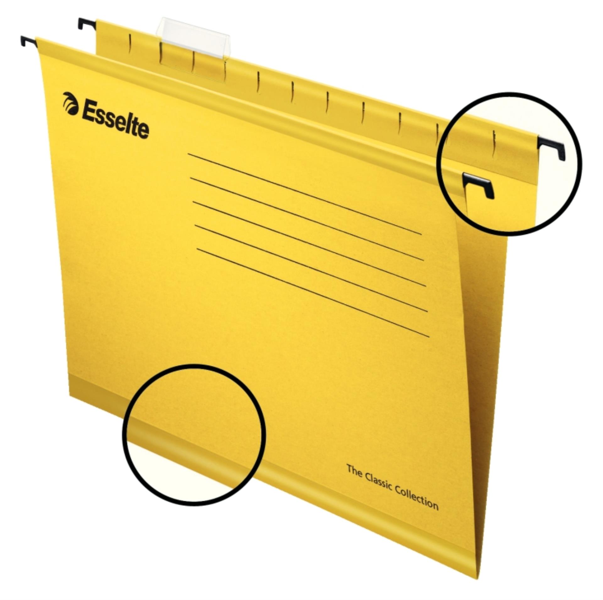 Esselte Papírové závěsné desky Pendaflex Standard, žluté, 25 ks
