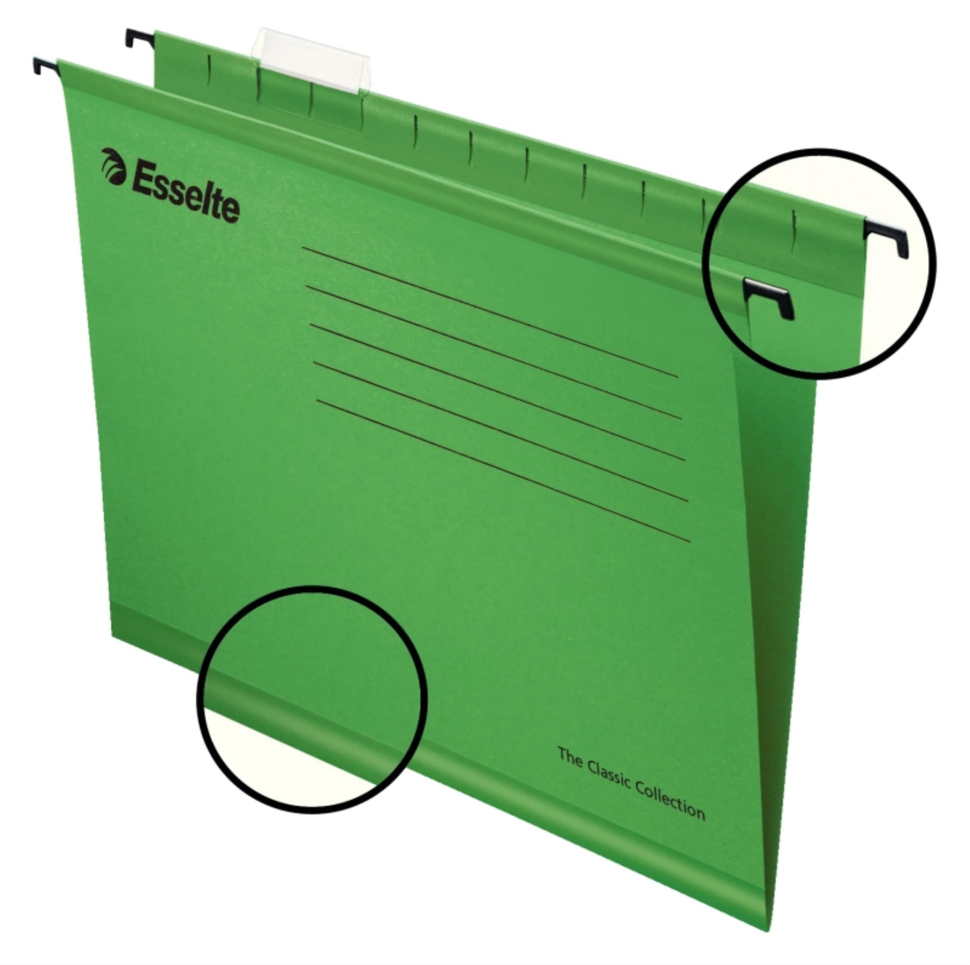Esselte Papírové závěsné desky Pendaflex Standard, zelené, 25 ks