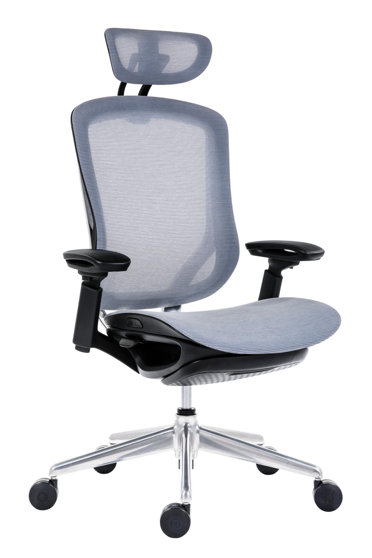 Antares Kancelářská židle BAT NET PDH + FOOTREST - synchro, šedá/černá