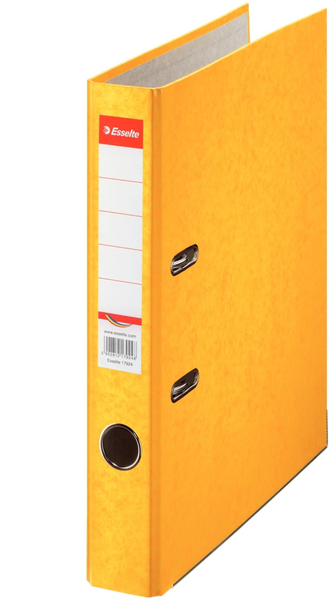 Pákový pořadač Esselte - A4, kartonový, hřbet 5 cm, žlutý