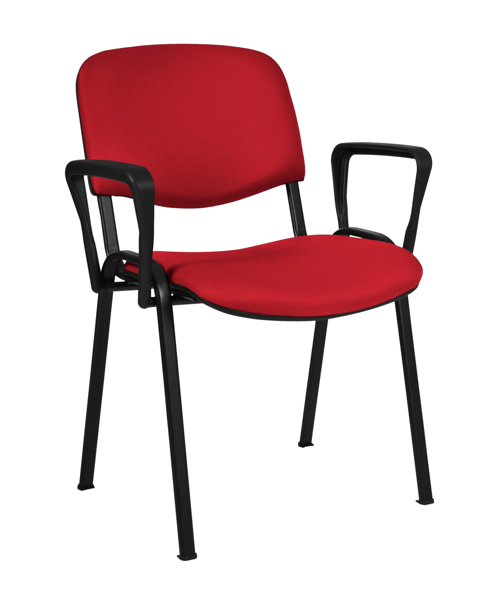 Antares Konferenční židle ISO N s područkami - červená, kostra černá