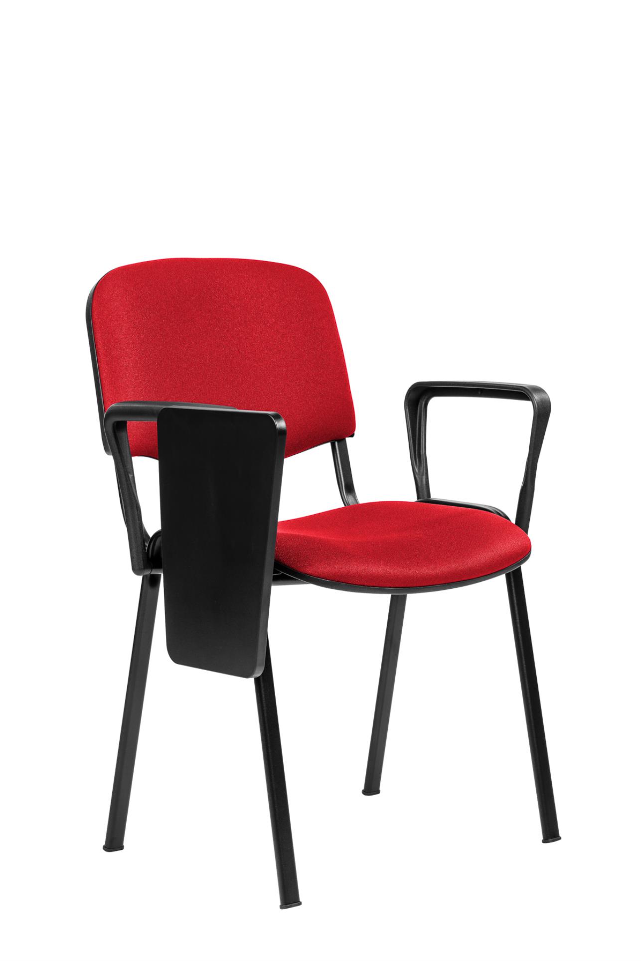 Antares Konferenční židle ISO N se sklopným stolkem - červená, kostra černá