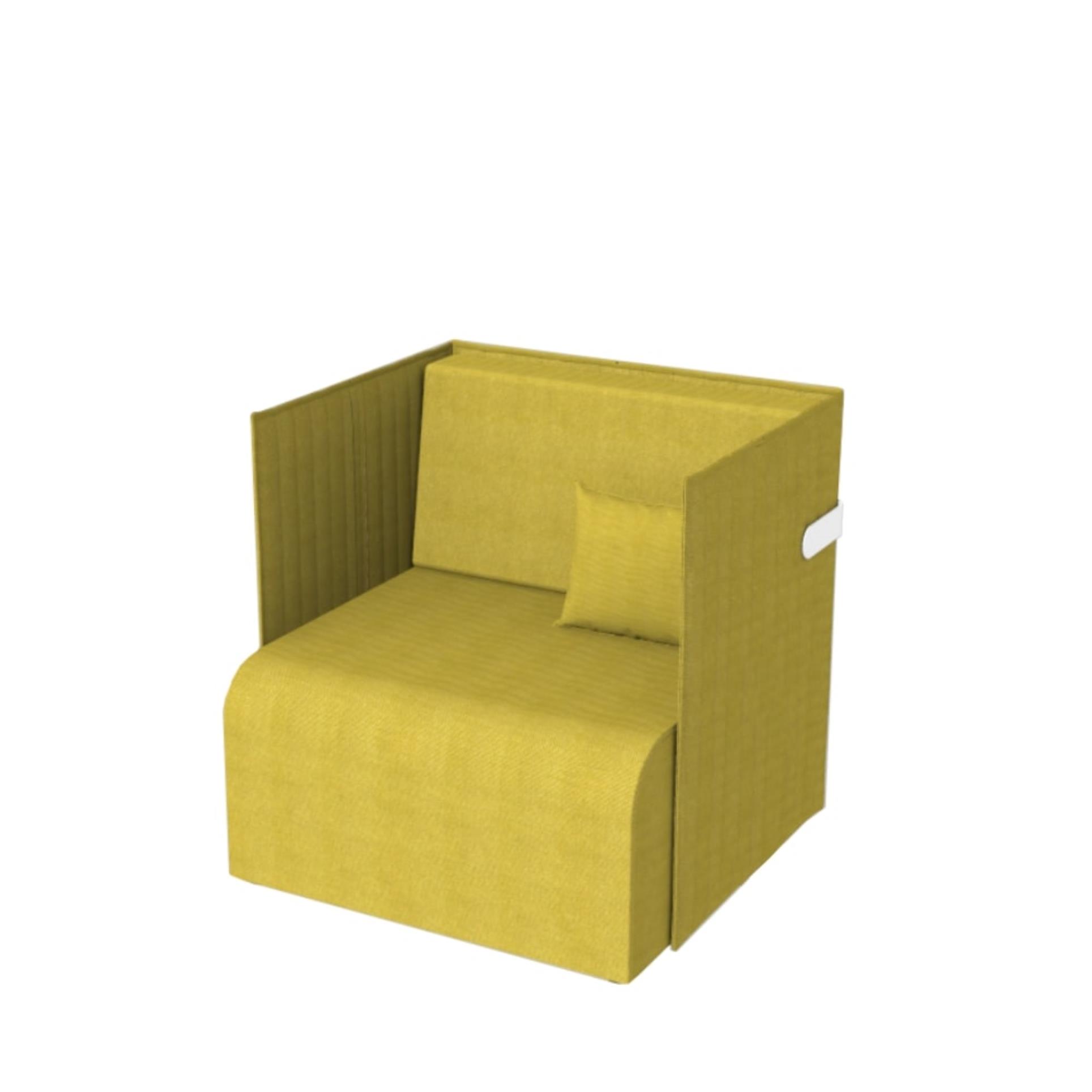 locodesign Sofa Meeting Oasis s nízkým paravanem - jednomístná, žlutá