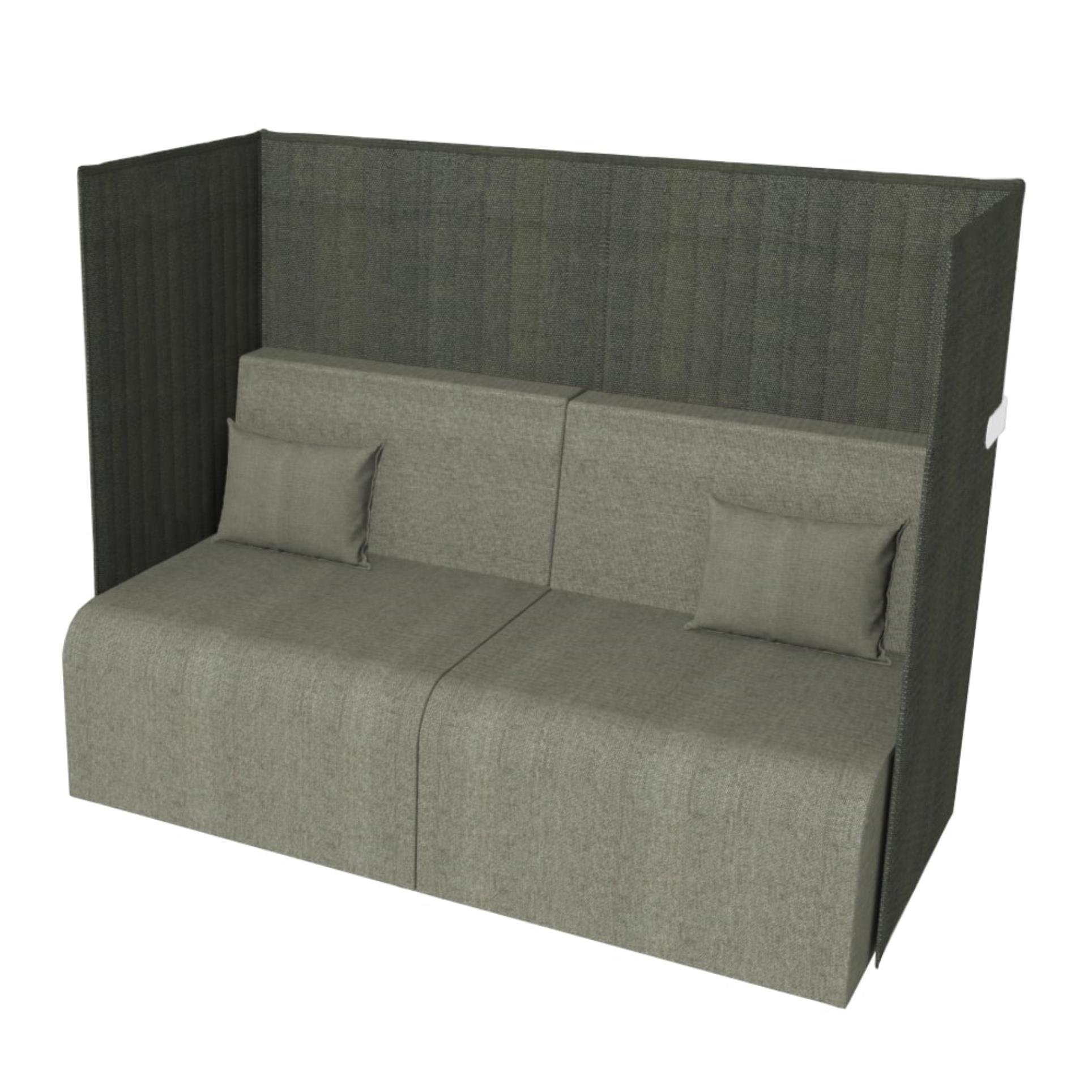 locodesign Sofa Meeting Oasis s vysokým paravanem - dvoumístná, světle šedá/tmavě šedá