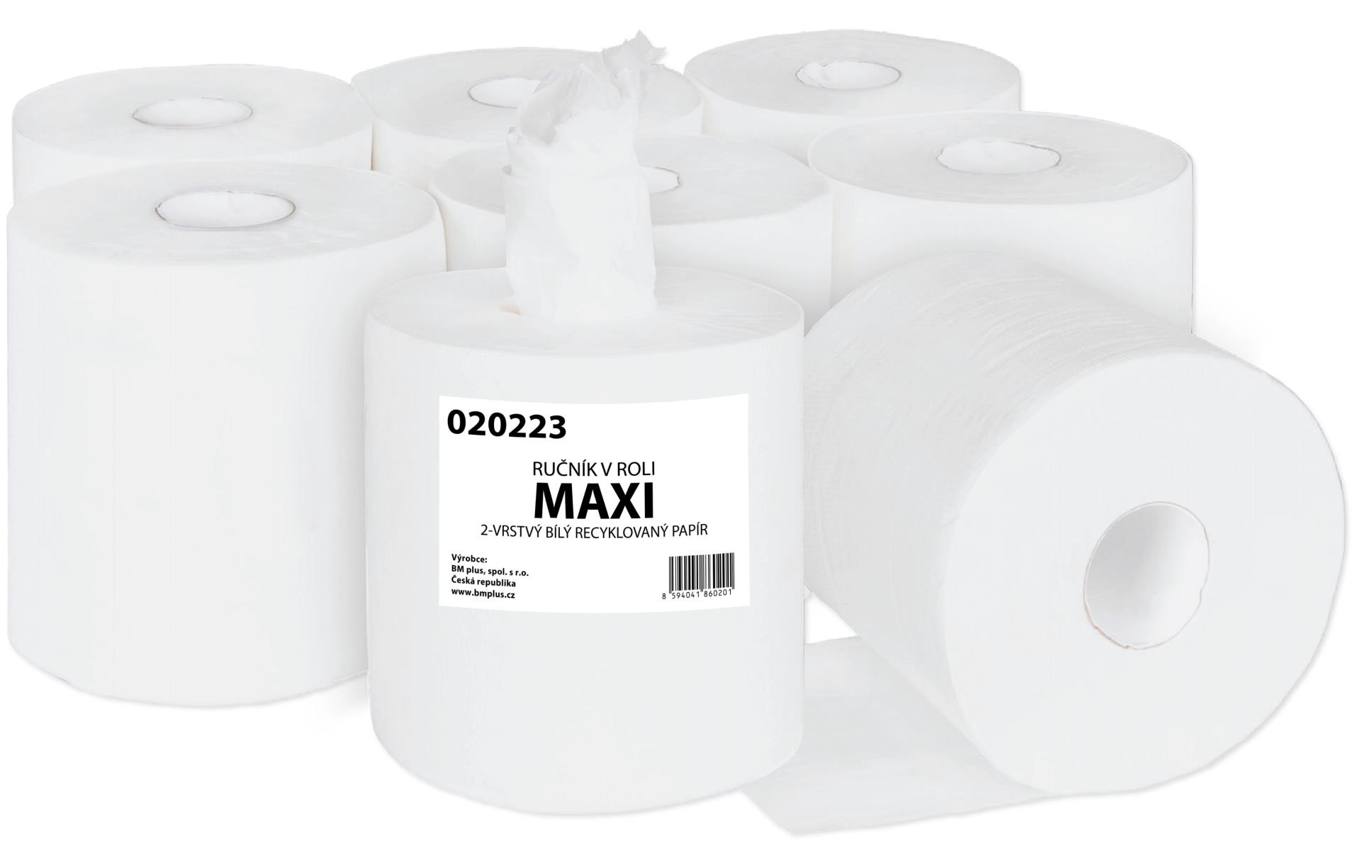 Primasoft Papírové ručníky v roli Maxi - 2vrstvé, bílý recykl, 6 rolí