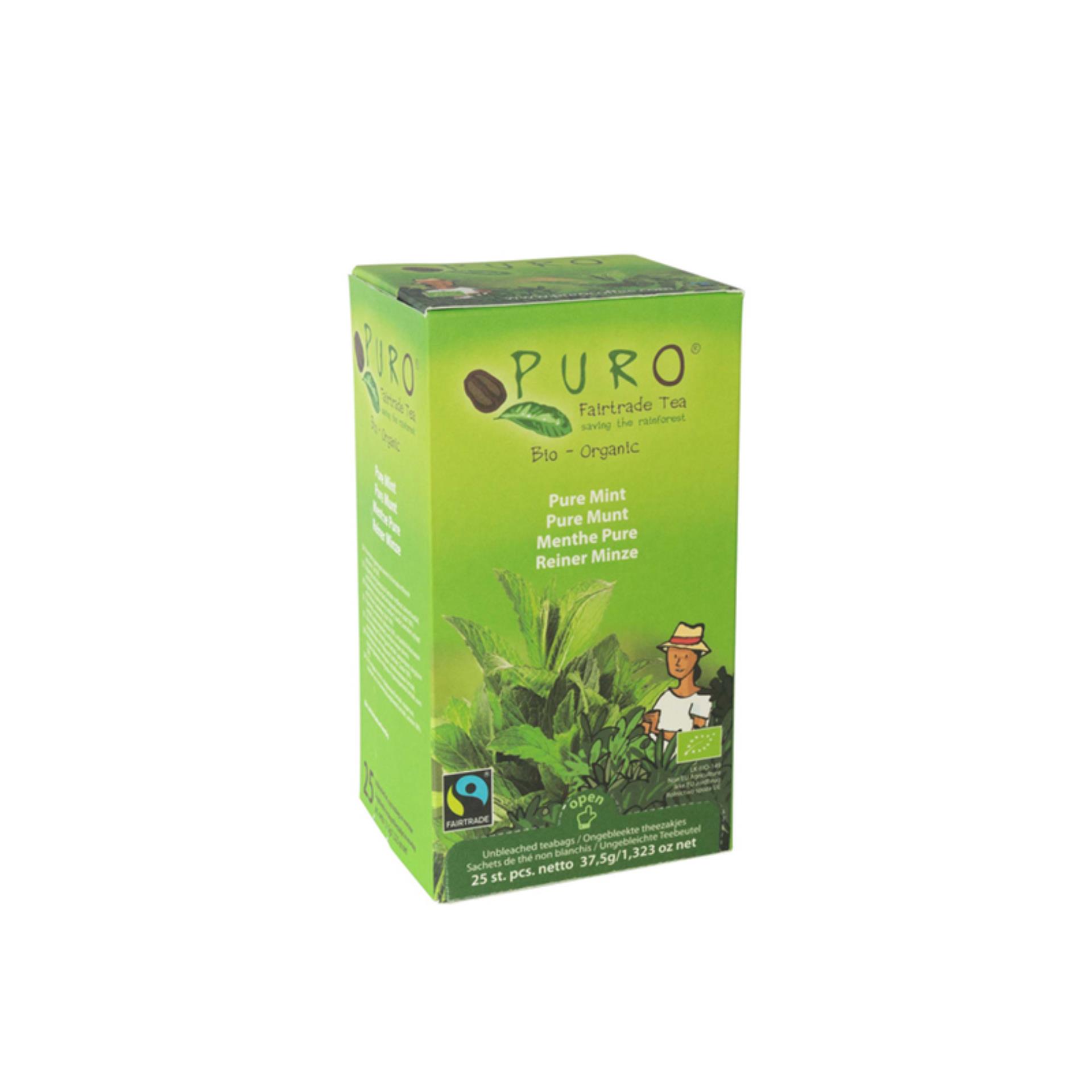 Bylinný čaj Puro - Máta, bio, Fair trade, 25x 1,5 g