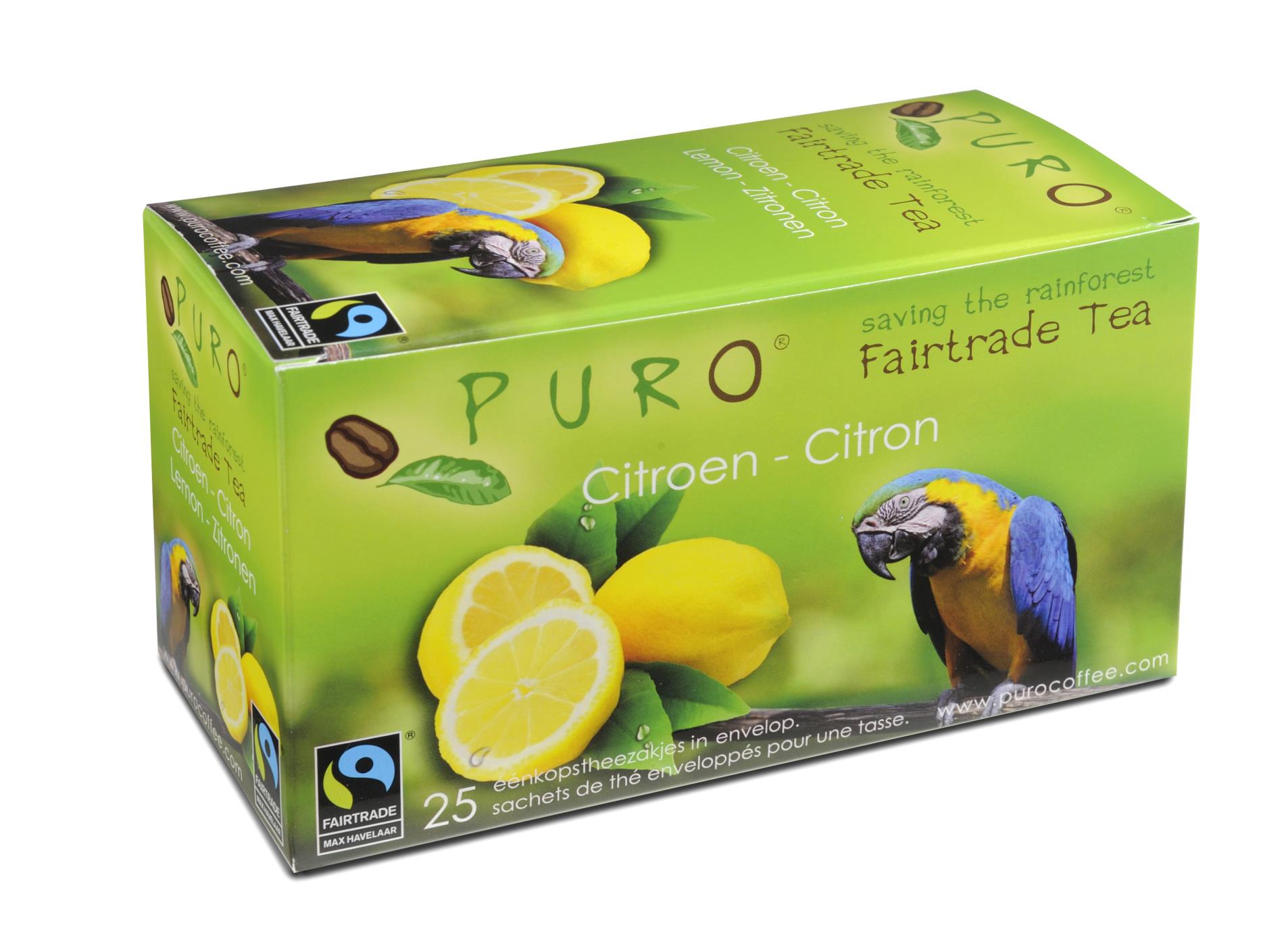 Černý čaj Puro - citrón, Fair trade, 25x 2 g
