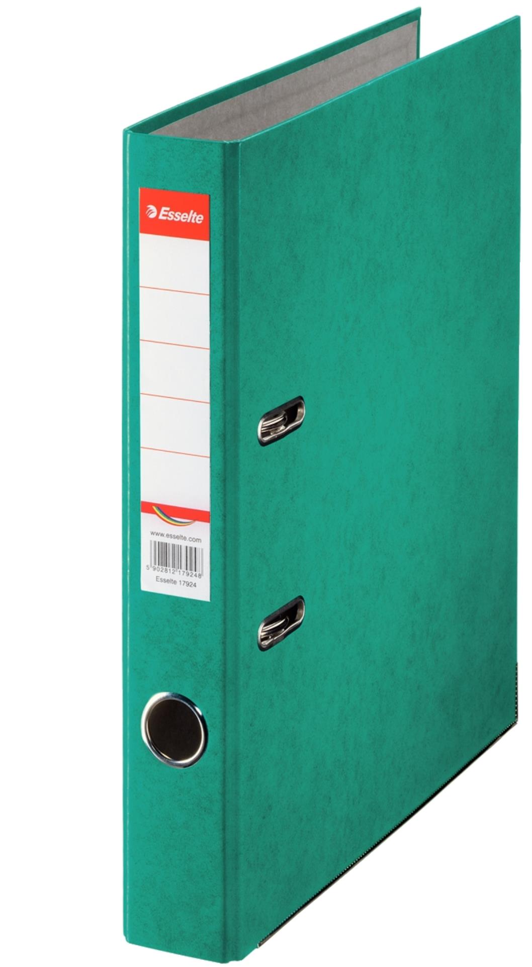 Pákový pořadač Esselte - A4, kartonový, hřbet 5 cm, zelený