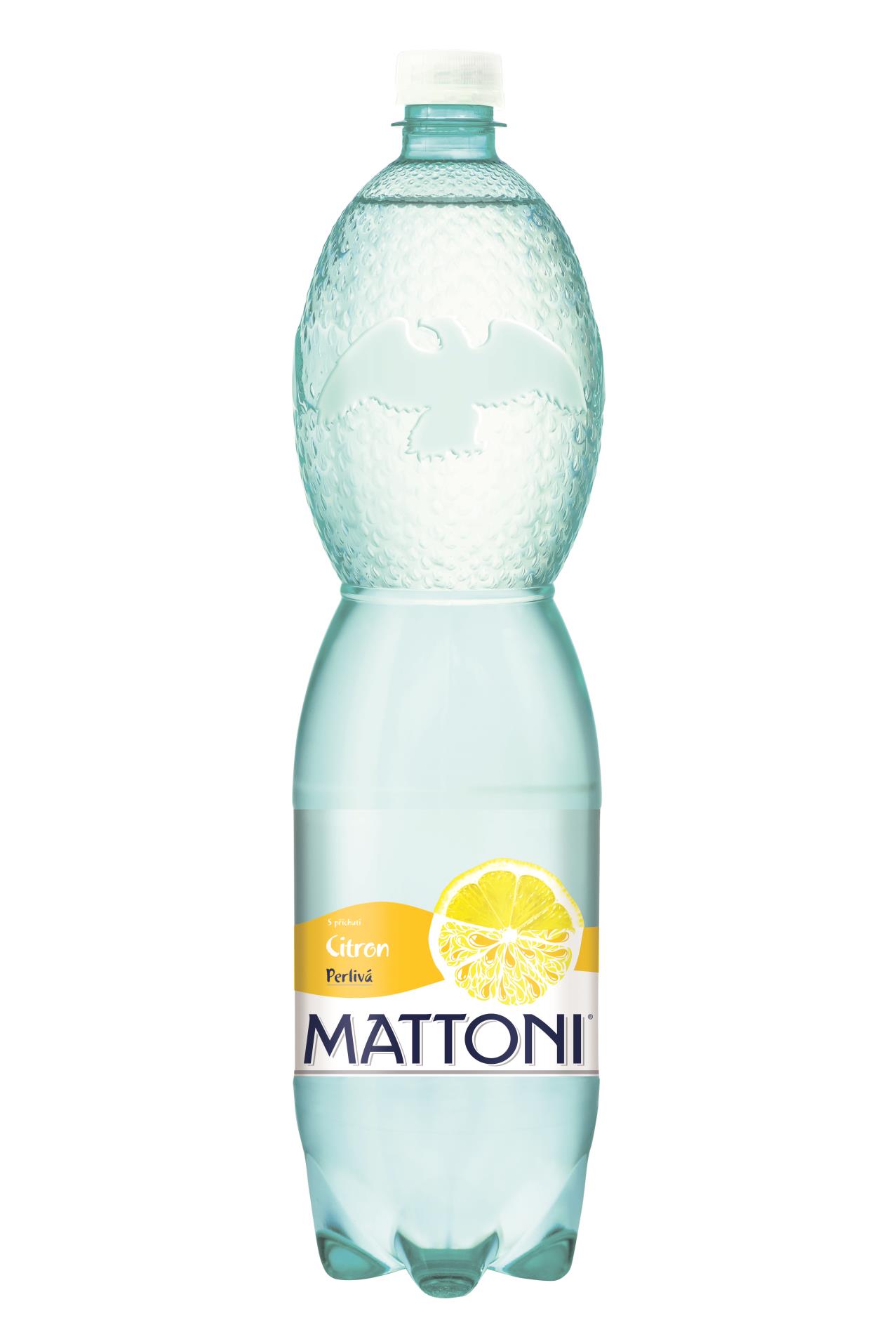Ochucená minerální voda Mattoni - citron, 6 x 1,5 l, perlivá