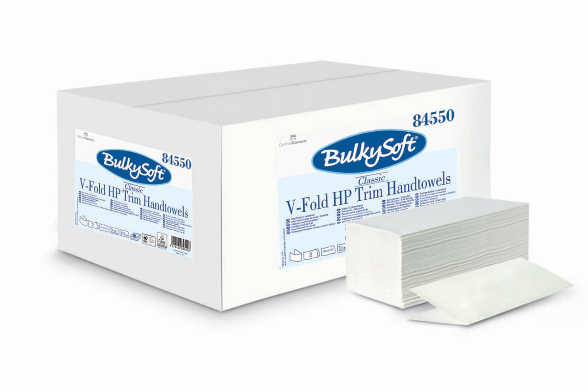 BulkySoft Skládané papírové ručníky BulkySoft - typ V, 2vrstvé, celulóza, 15x210 ks