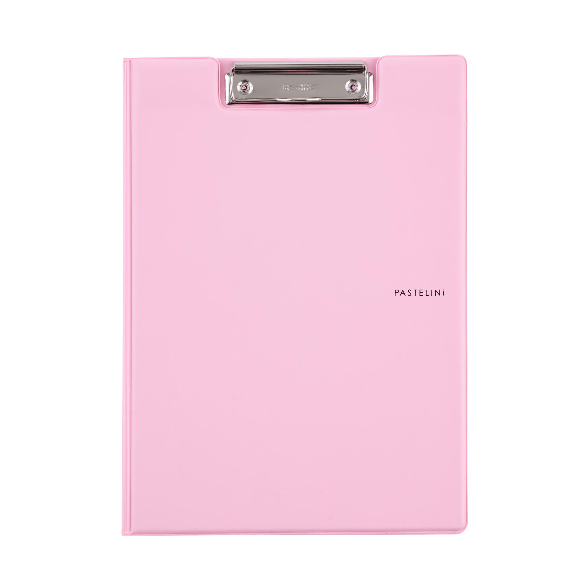 Karton P+P Uzavíratelná psací podložka s klipem Pastelini - A4 , růžová