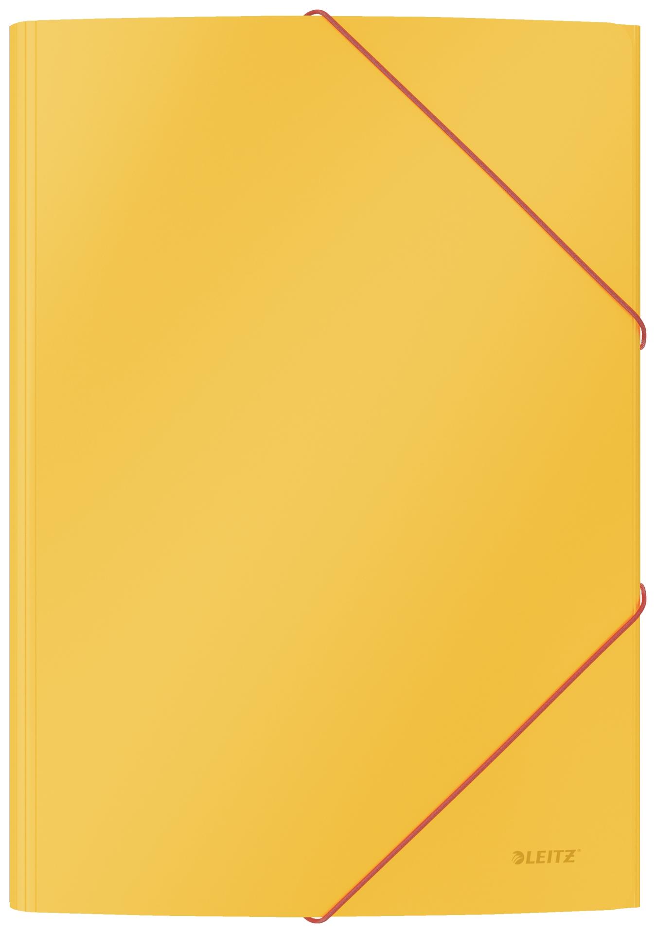 Desky s chlopněmi a gumičkou Leitz Cosy - A4, kartonové, žluté, 1 ks