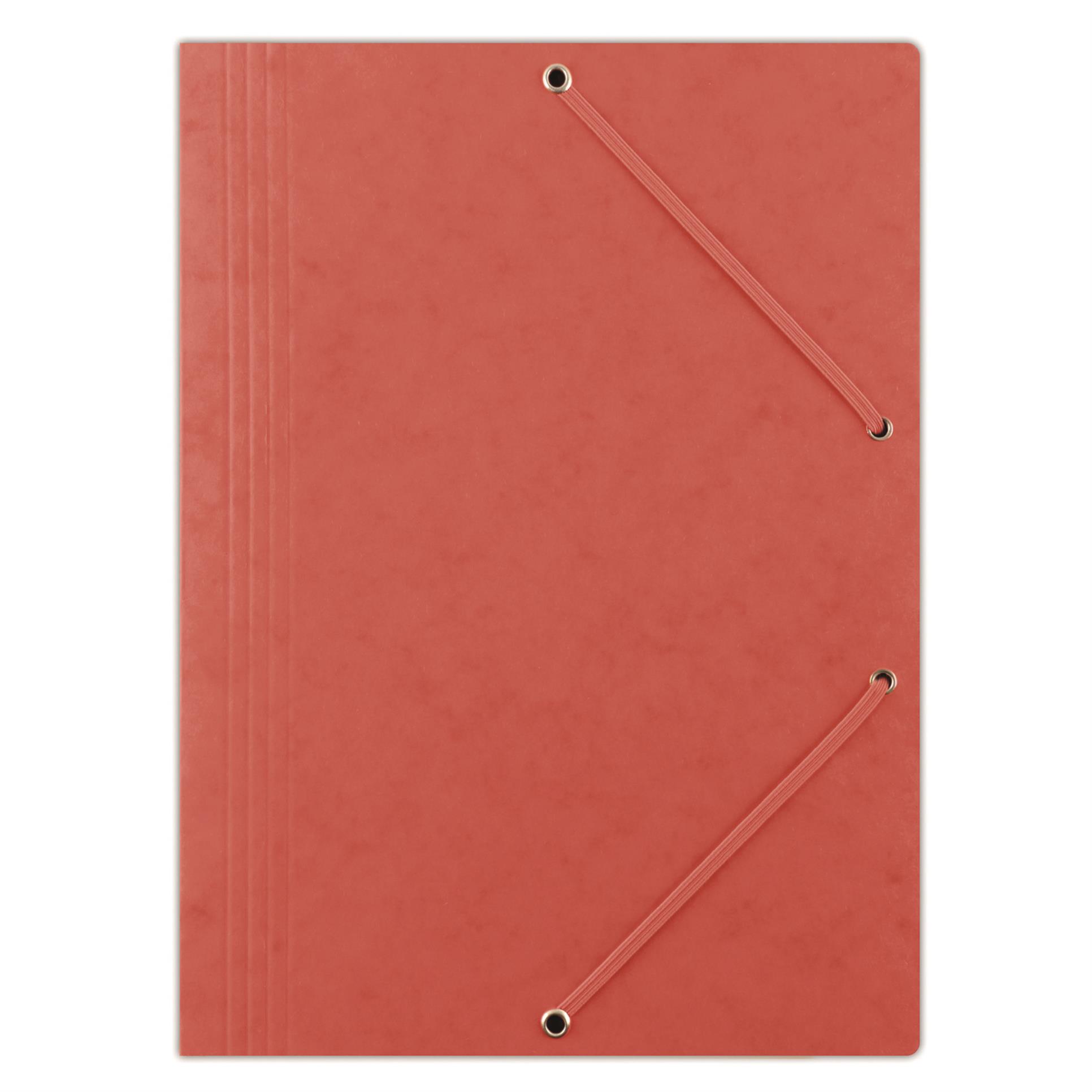 Prešpánové desky s chlopněmi a gumičkou Donau - A4, červené, 1 ks