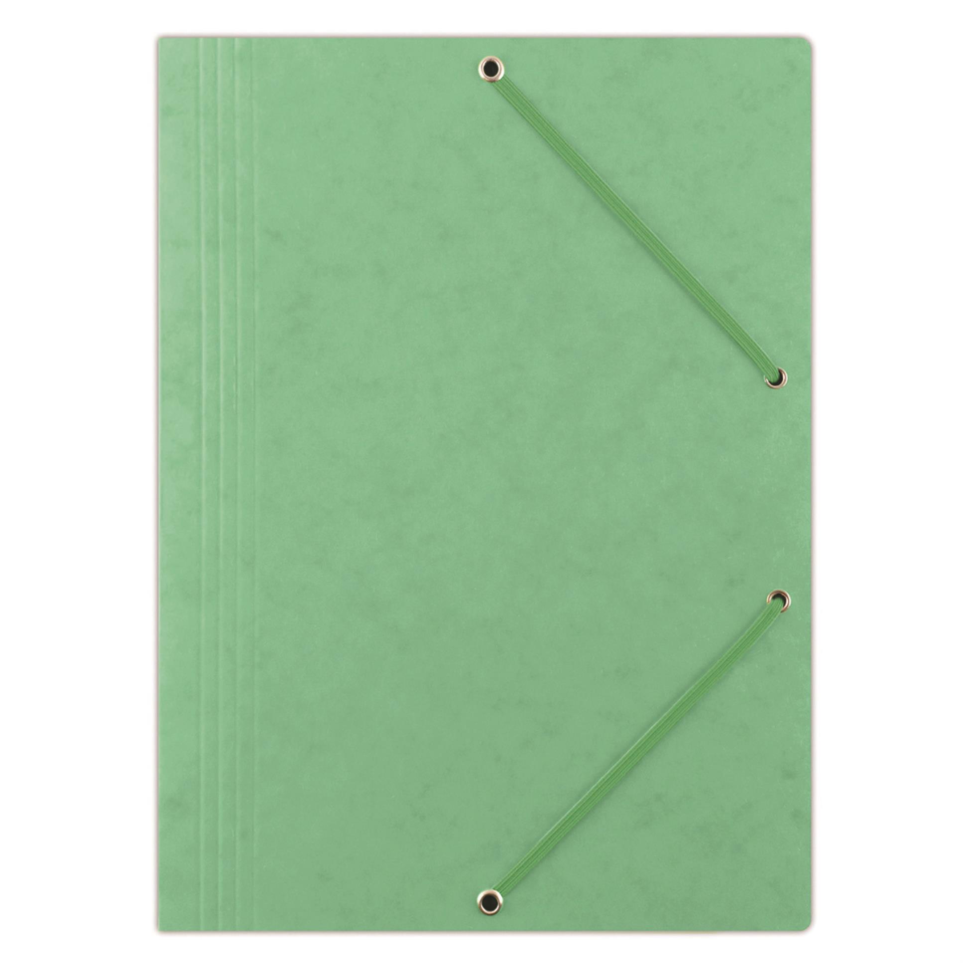 Prešpánové desky s chlopněmi a gumičkou Donau - A4, světle zelené, 1 ks