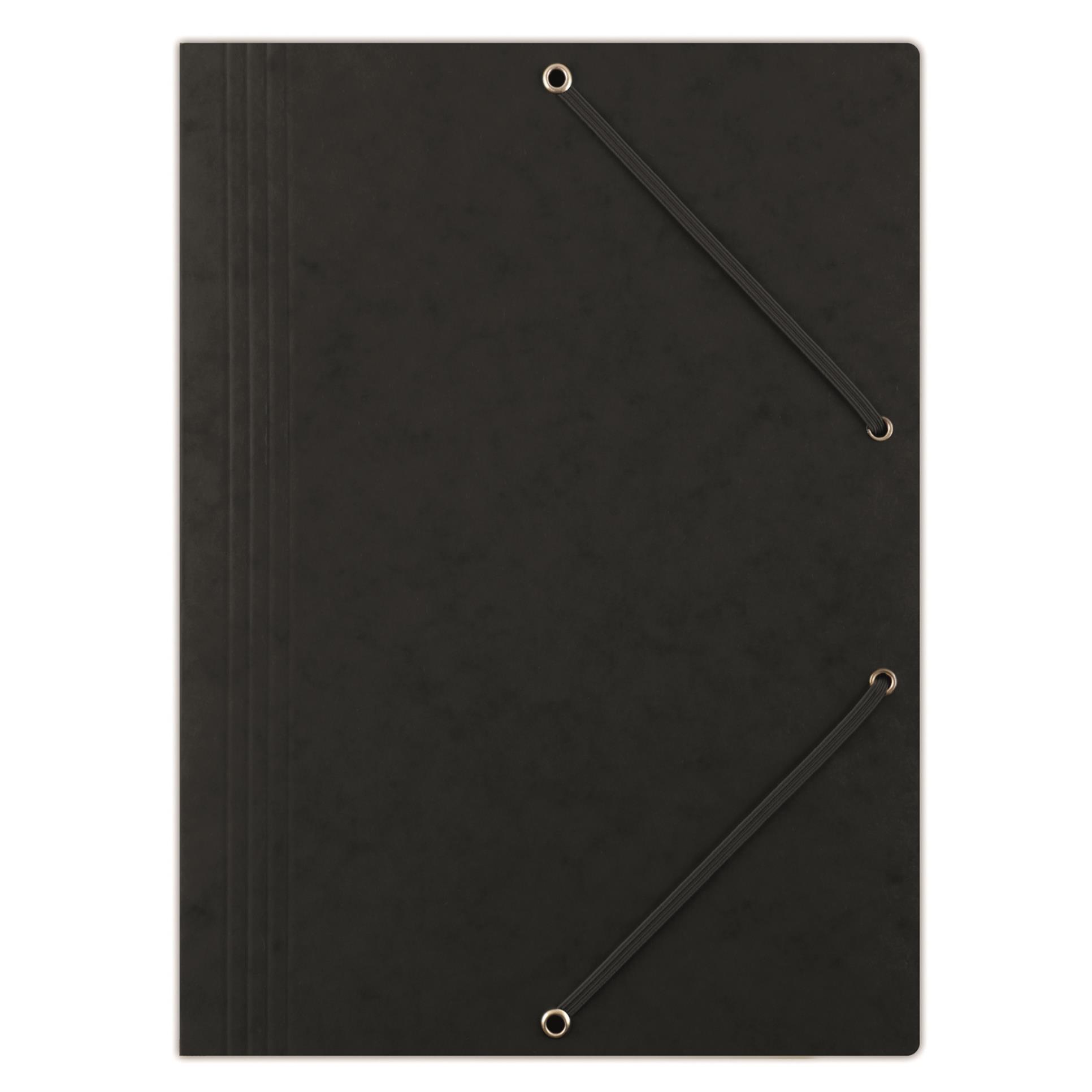 Prešpánové desky s chlopněmi a gumičkou Donau - A4, černé, 1 ks