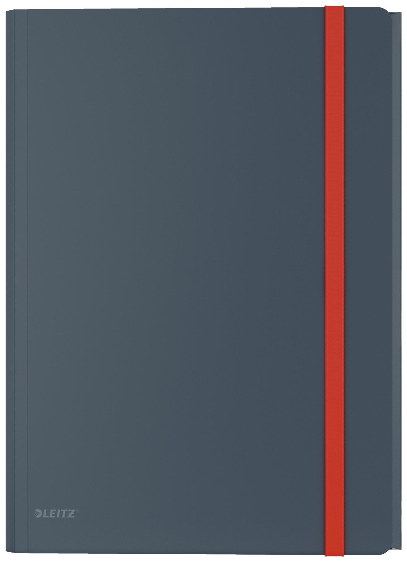 Desky s chlopněmi a gumičkou a vnitřní kapsou Leitz Cosy - A4, šedé, 1 ks