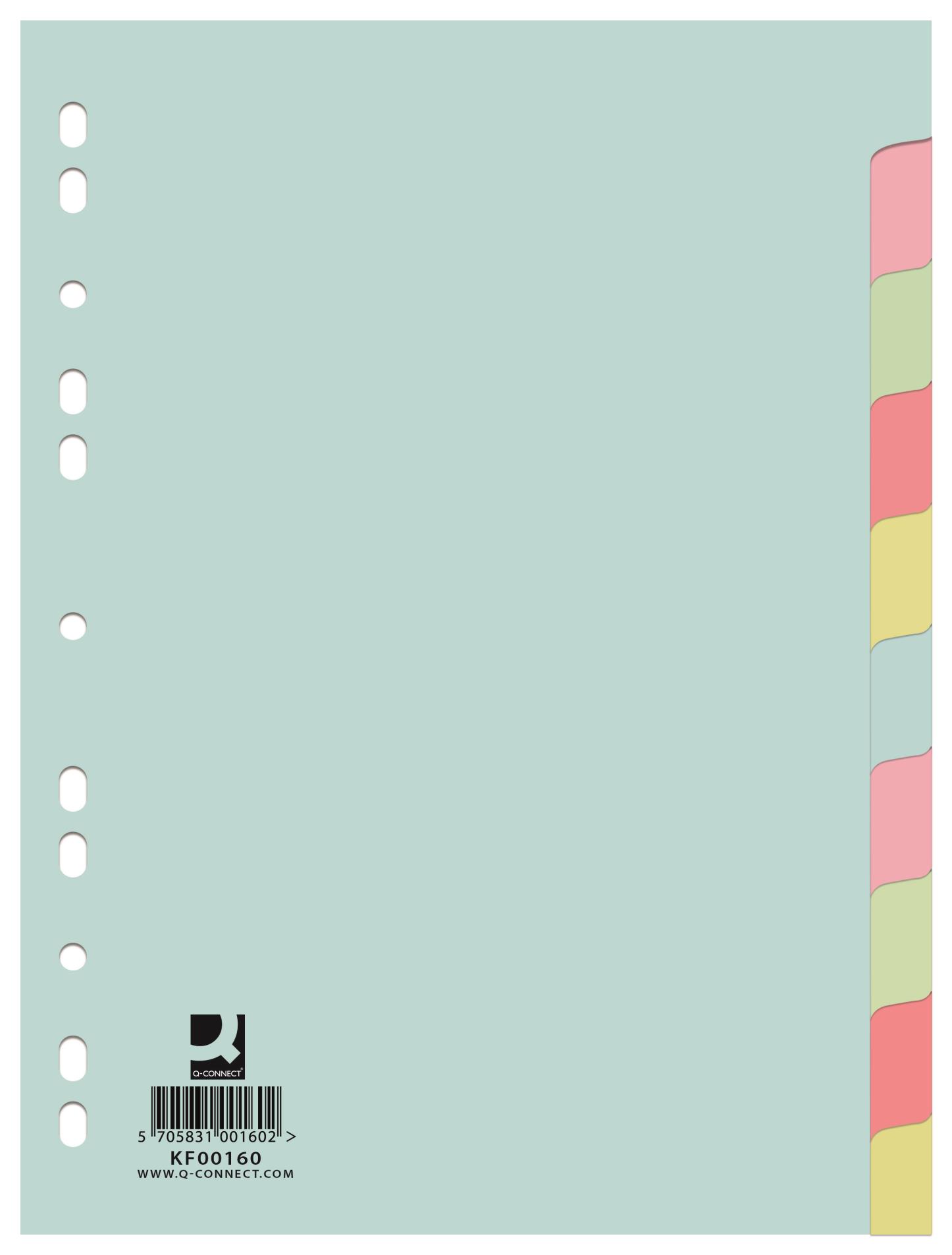Papírový rozlišovač Q-Connect - A4, barevný, 10 listů